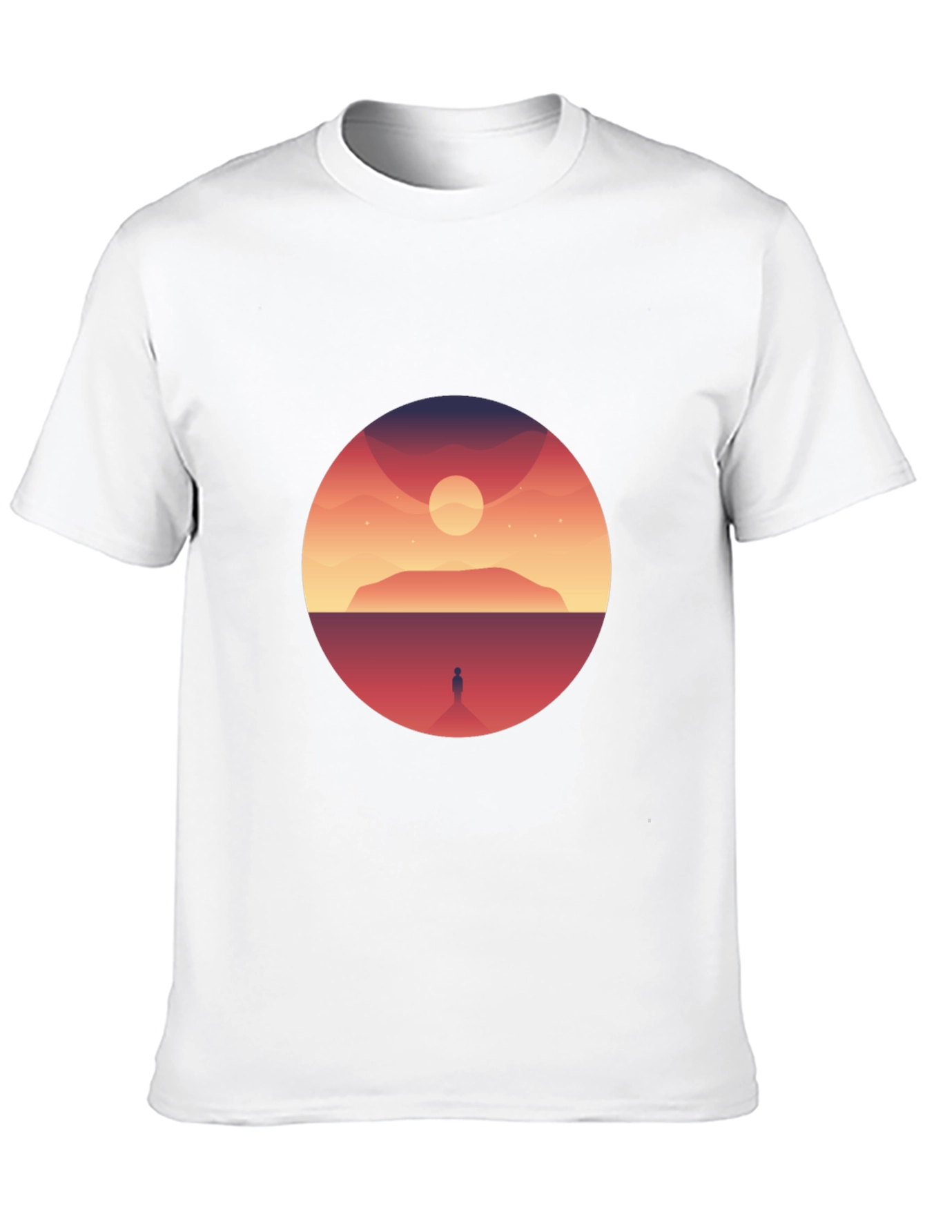 Black Sunset Silhouette Graphic Tee - Soft Cotton Blend view 10