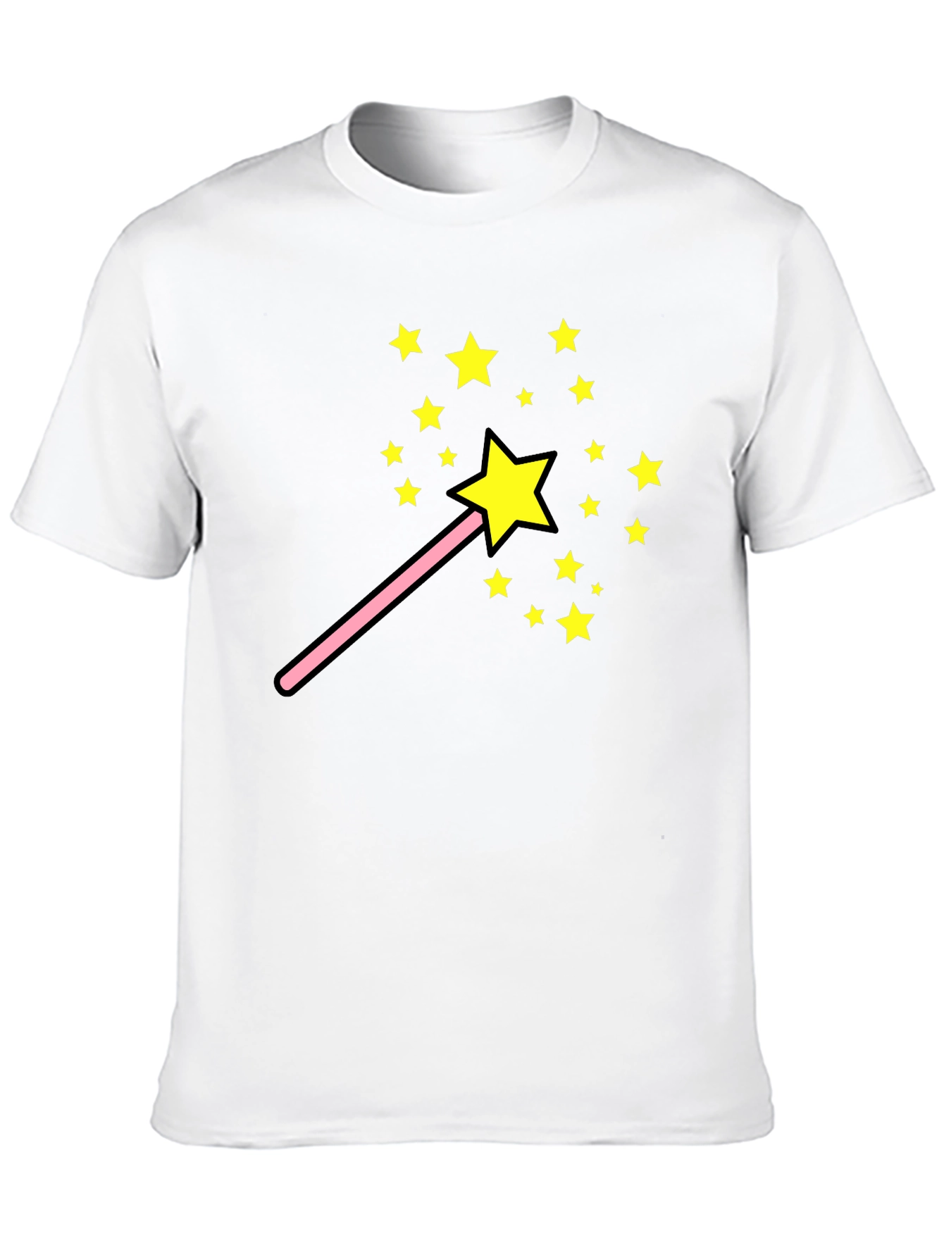 Black Magic Wand Star T-Shirt - Fun Whimsical Design view 10
