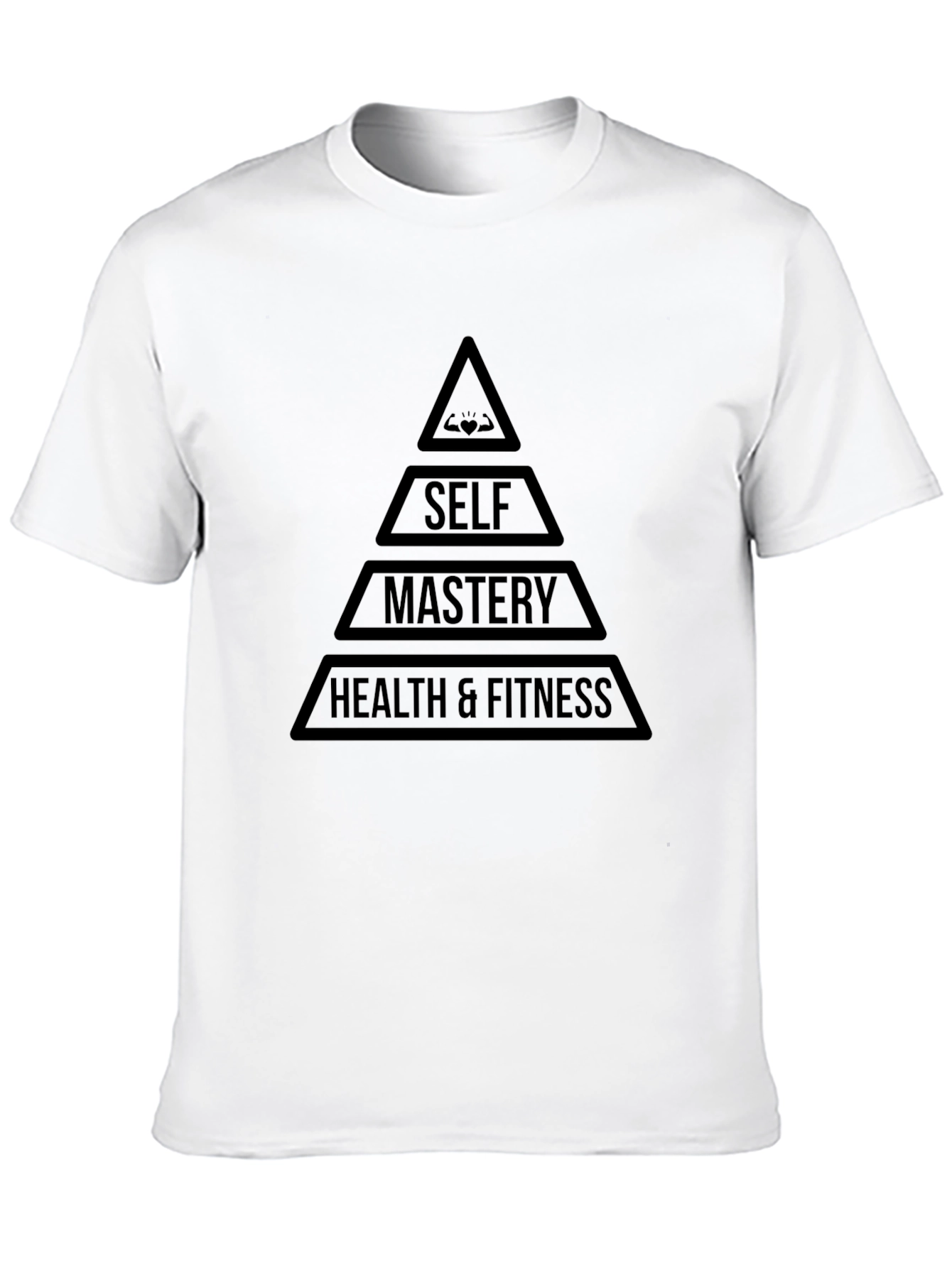 Black Self-Mastery Pyramid Black T-Shirt view 10