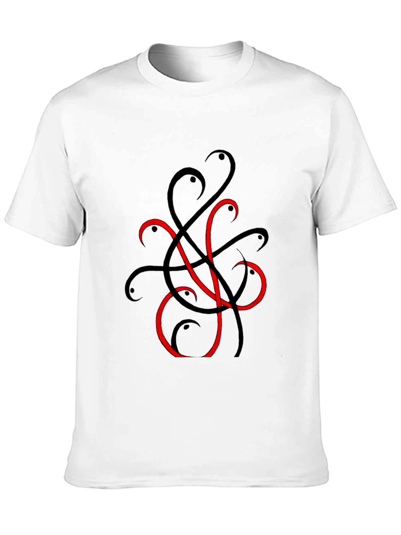 Black Abstract Snakes Tee - Cool Graphic T-Shirt view 10