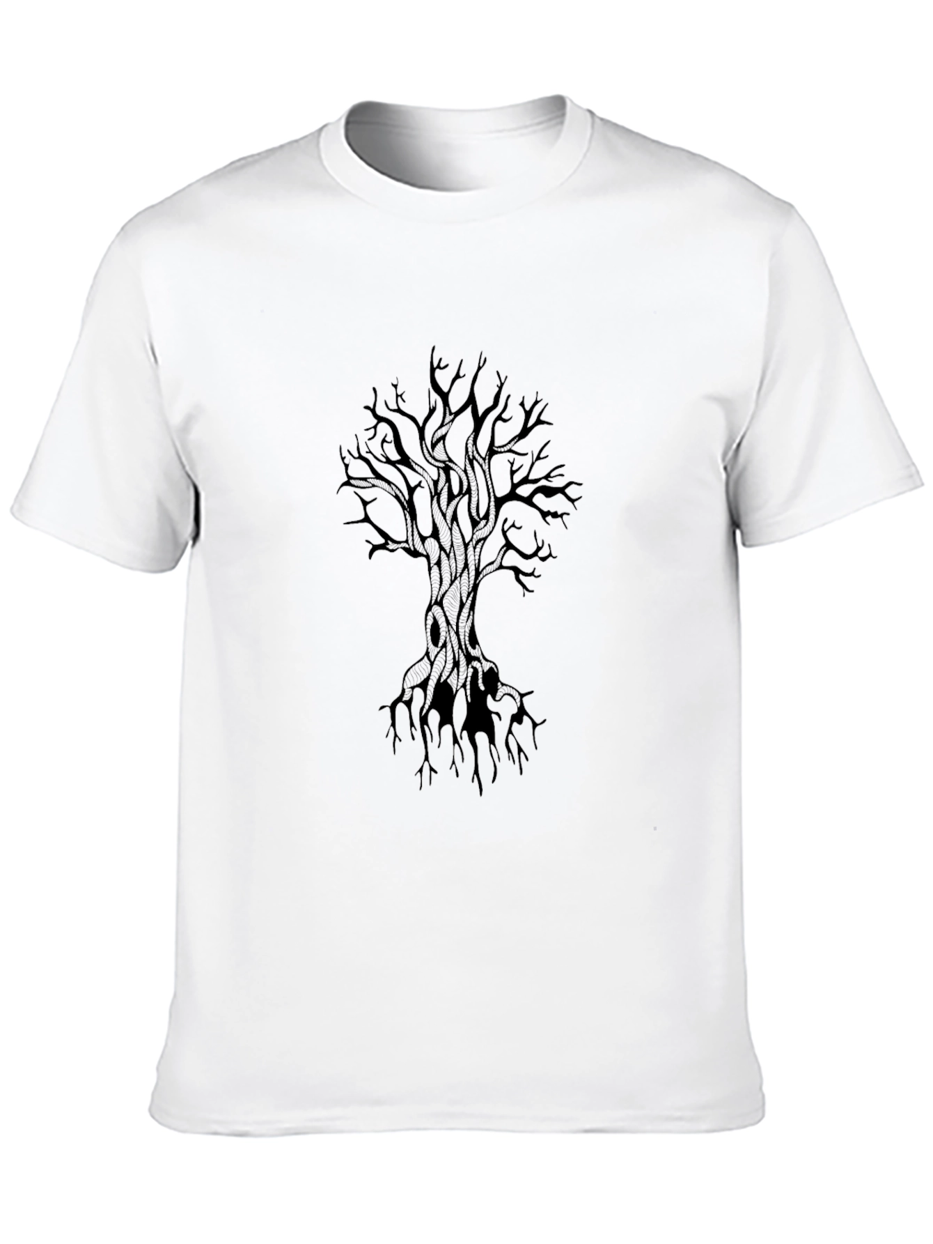 Black Dark Tree Graphic Tee - Men's Black T-Shirt view 10