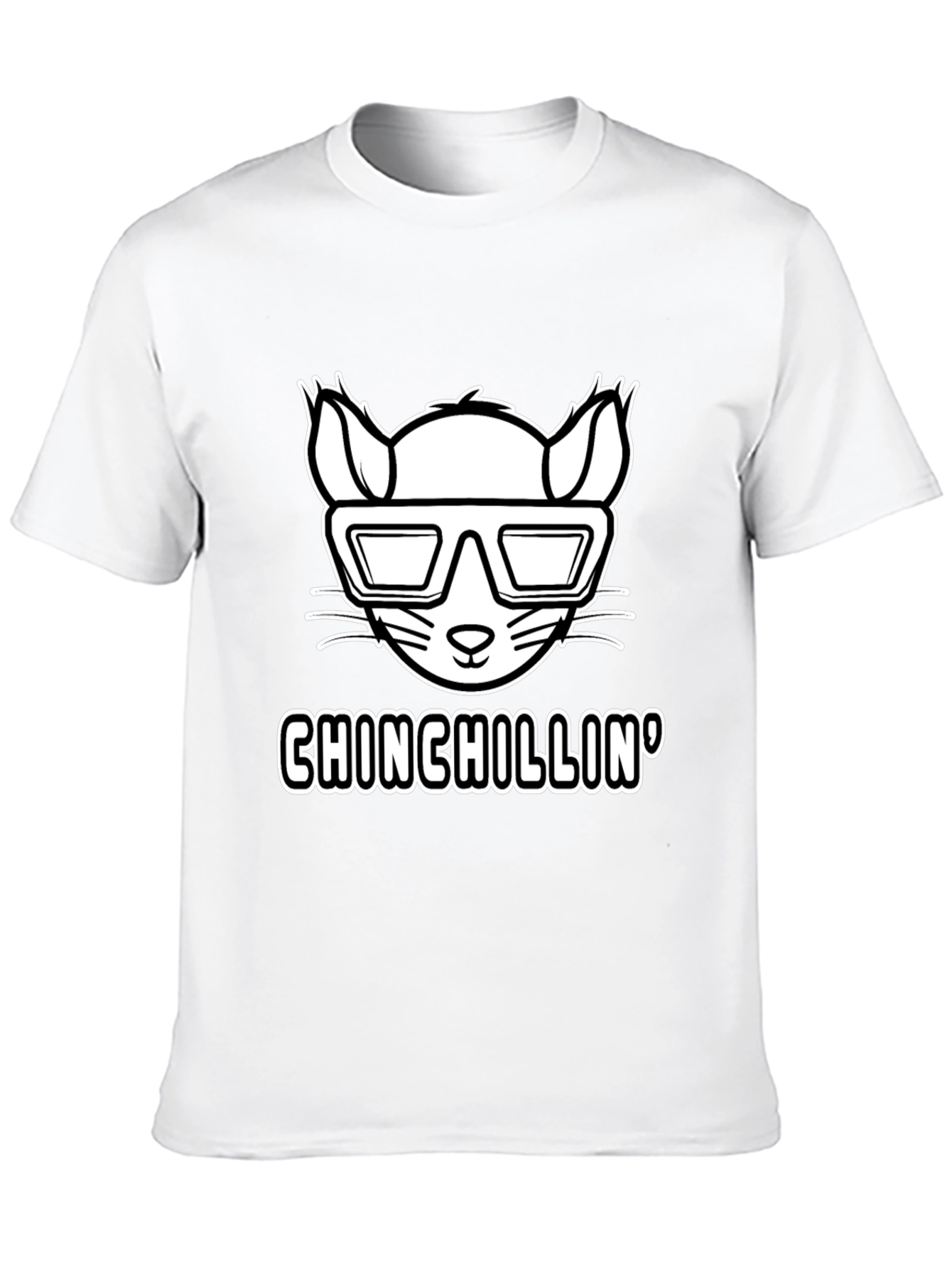 Black Chinchillin' T-Shirt - Cool Rodent Design view 10