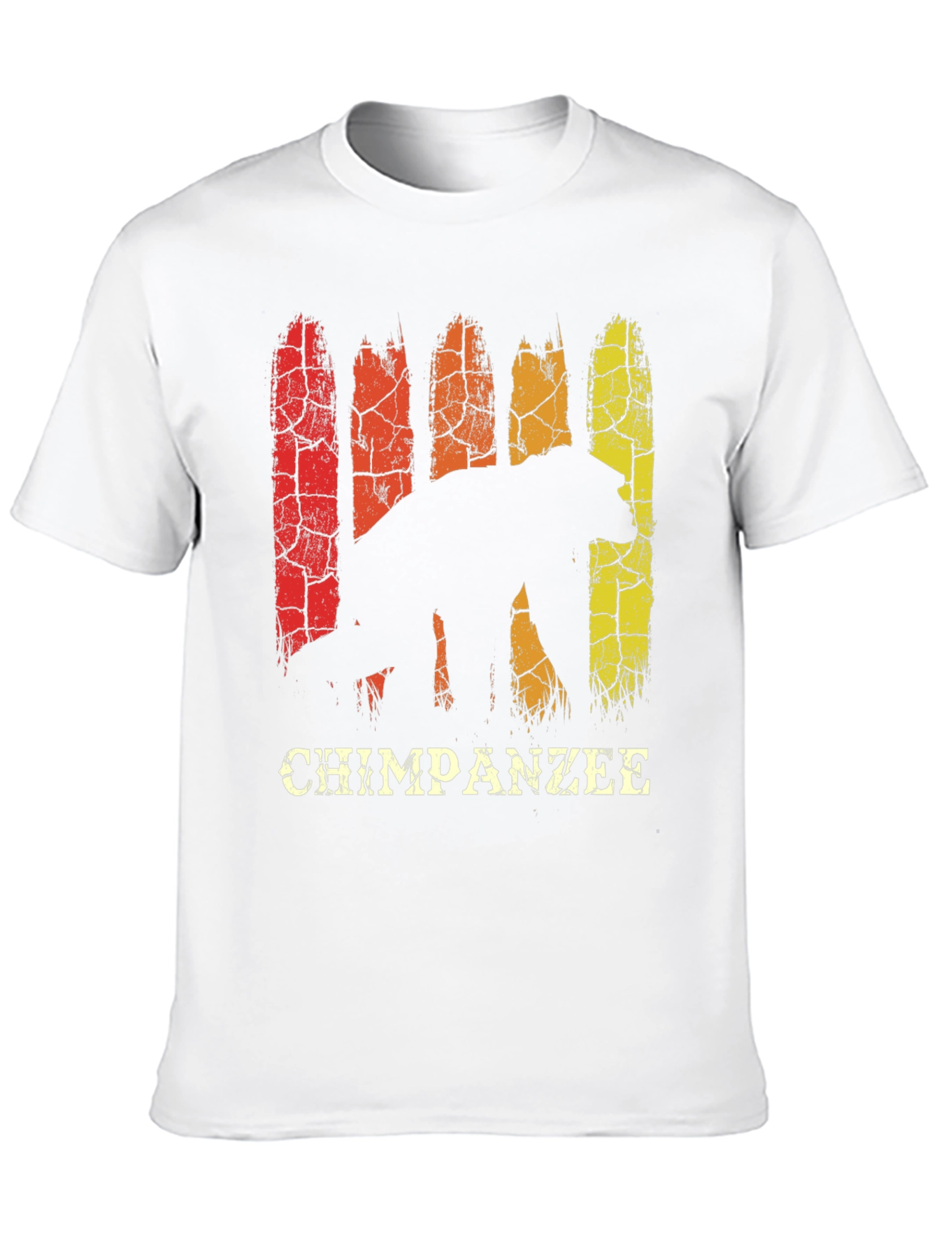 Black Chimpanzee Silhouette Retro Style Graphic T-Shirt view 10