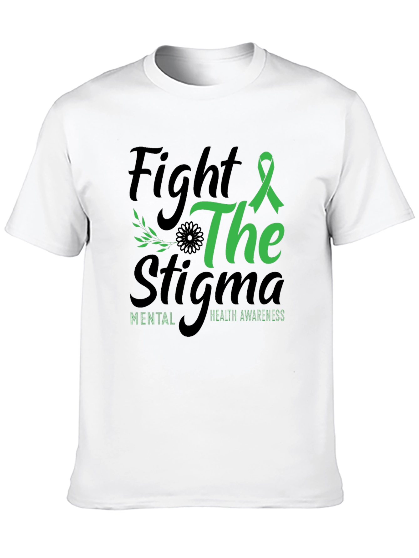 Black Fight the Stigma Mental Health Awareness T-Shirt view 10