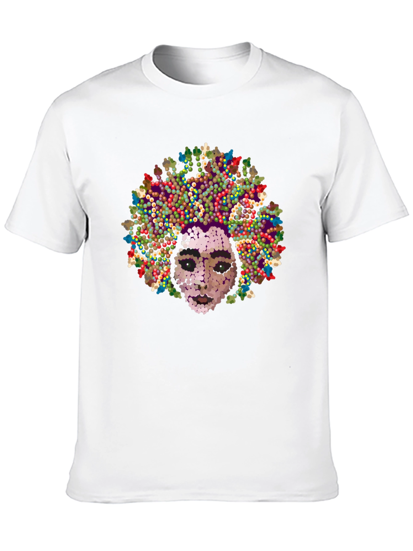 Black Abstract Afro Face Black T-Shirt view 10