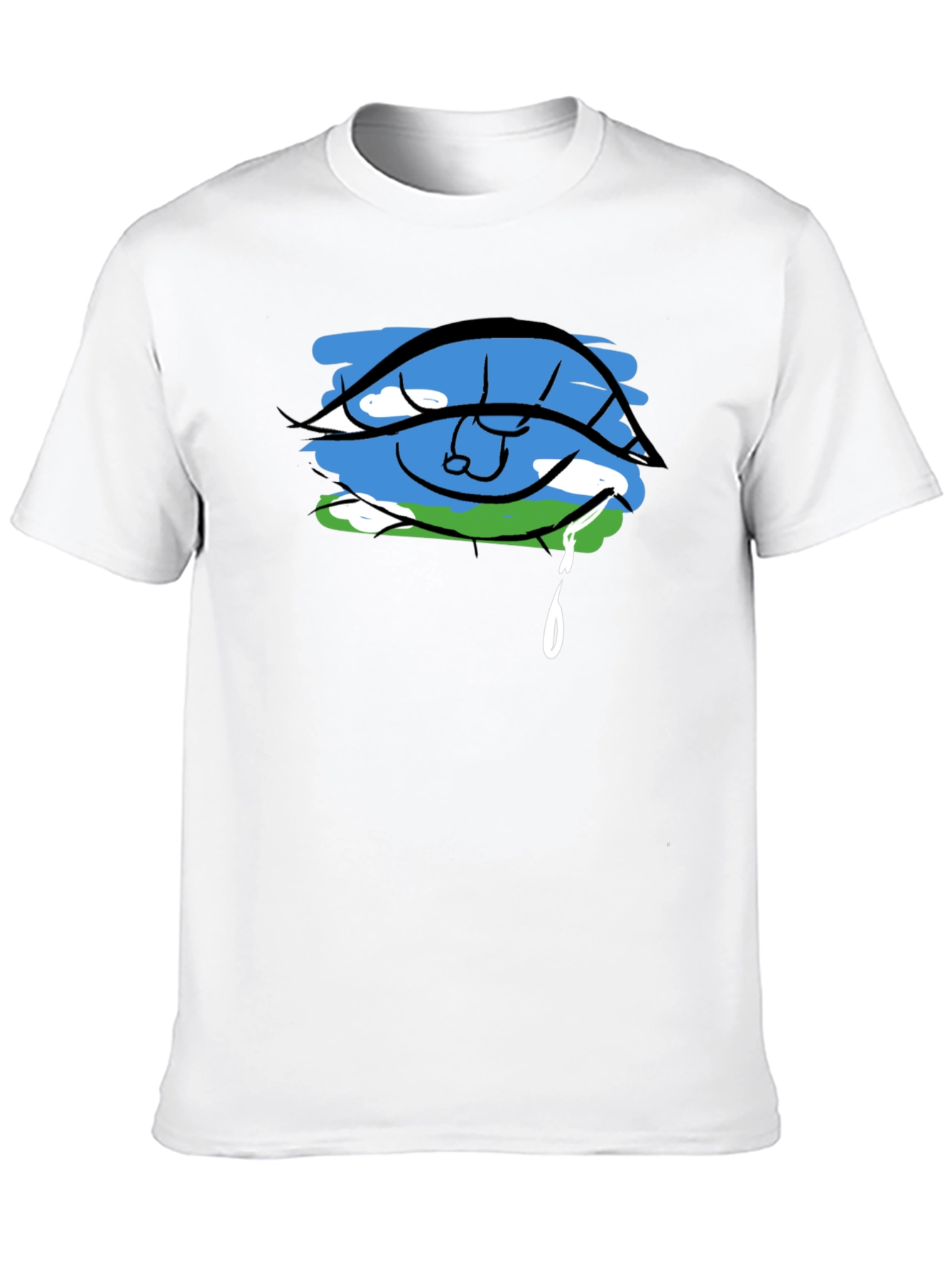 Black Eye Crying Earth Graphic Black T-Shirt view 10