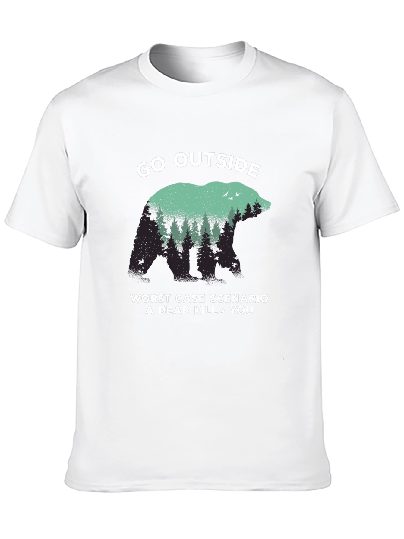 Black Go Outside Bear Graphic T-Shirt view 10