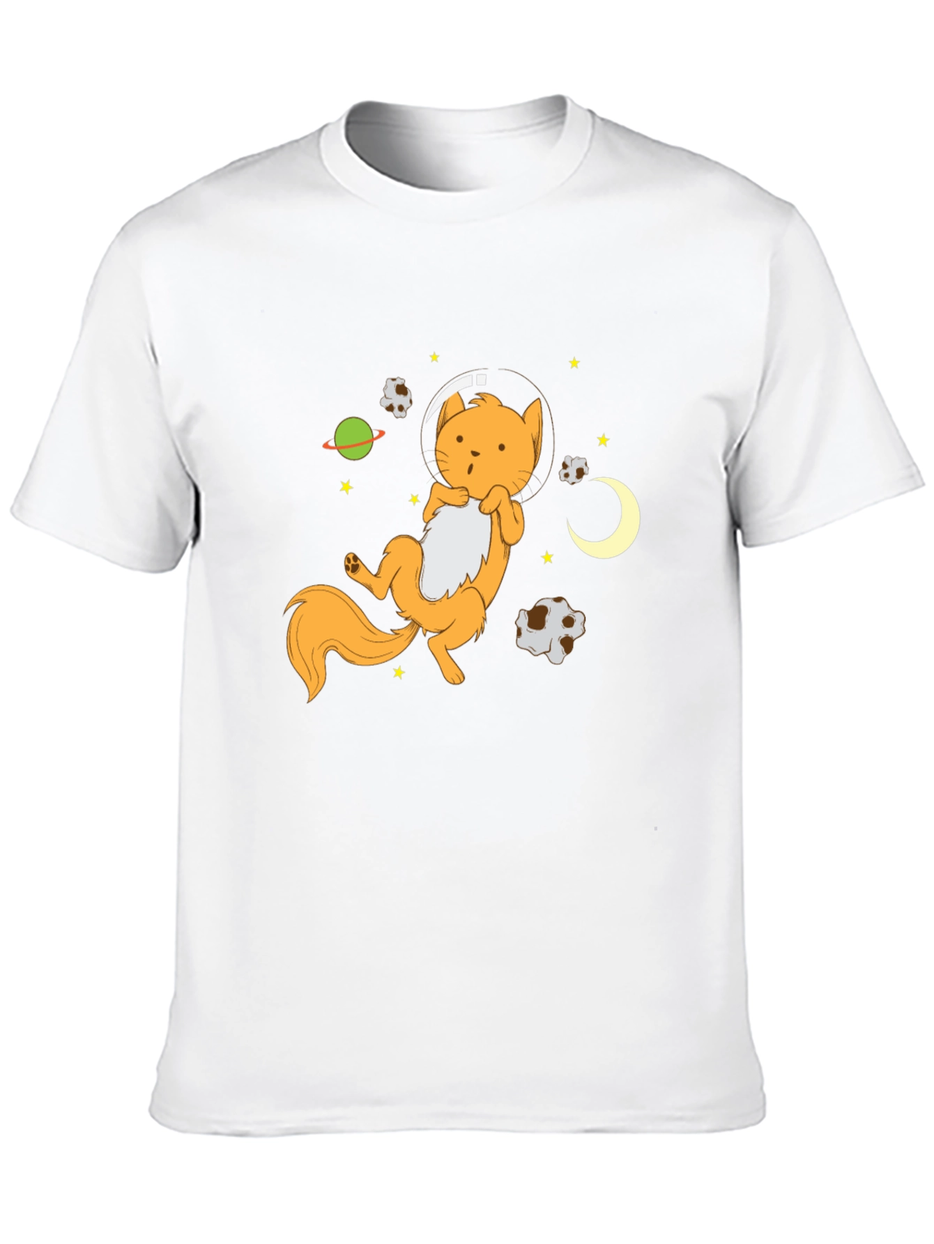 Black Astronaut Cat Graphic Tee - Black Cotton Blend T-Shirt view 10