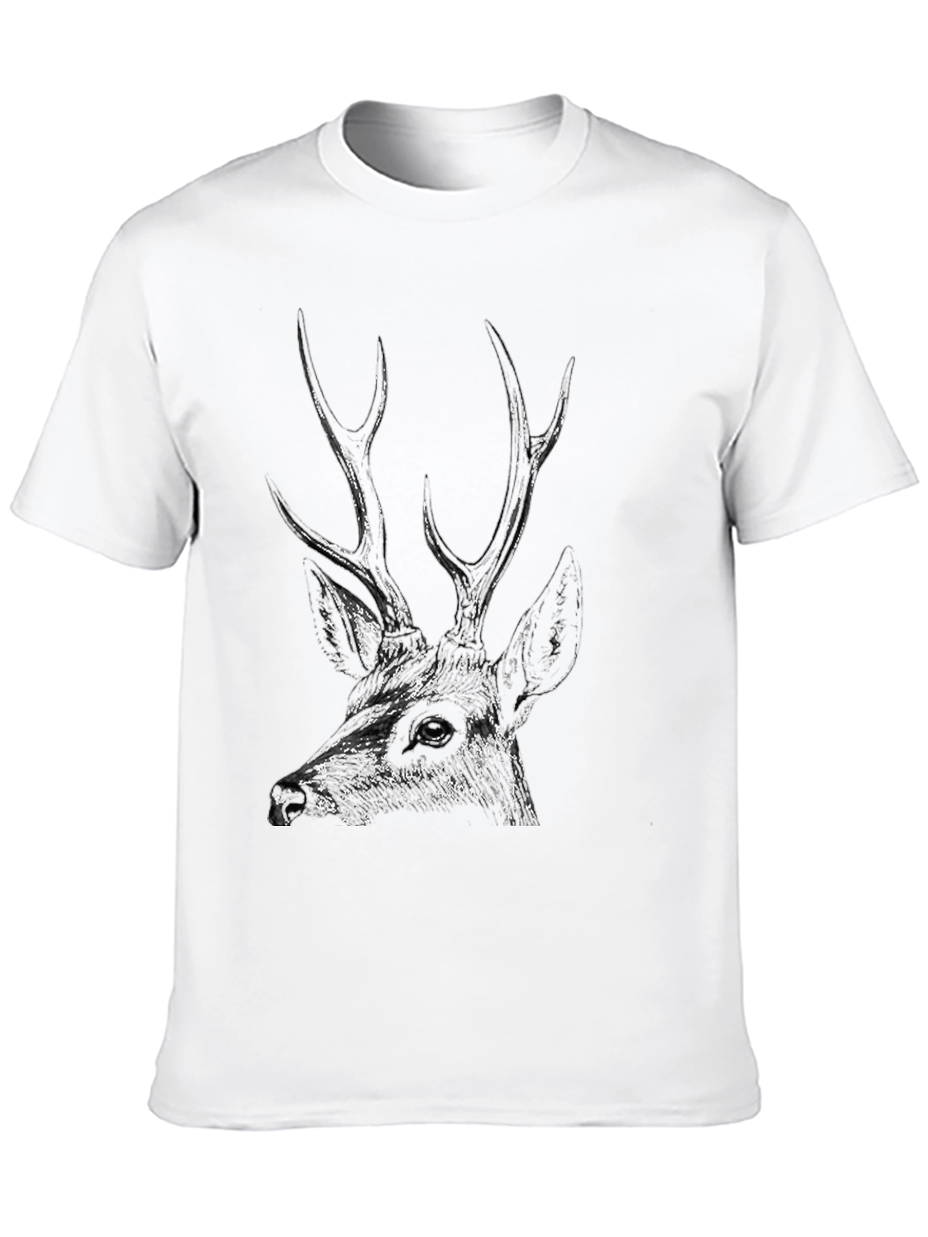 Black Men's Black Deer Graphic Tee - Stylish & Unique Design view 10