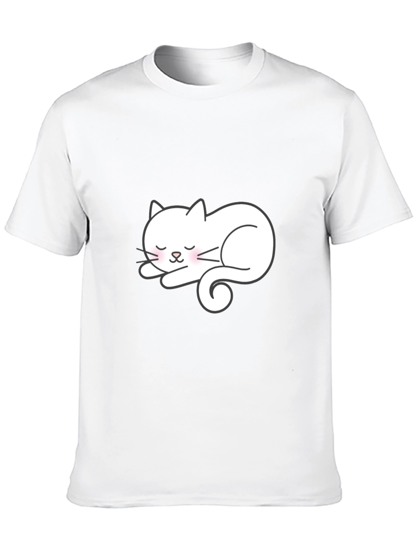 Black Cute Sleeping Cat Graphic T-Shirt - Soft Cotton Comfort view 10