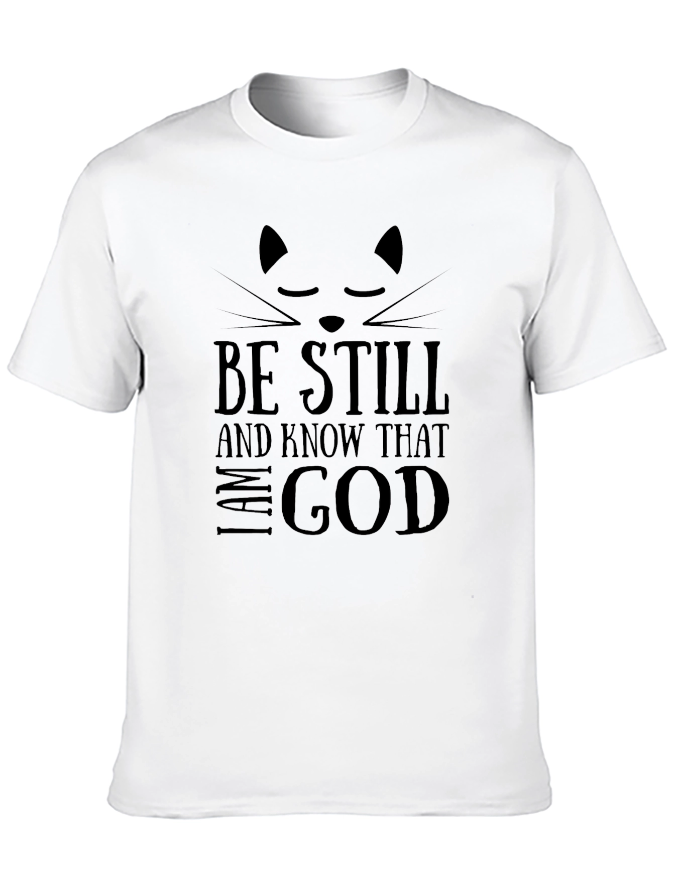 Black Be Still & Know Cat T-Shirt - Black view 10