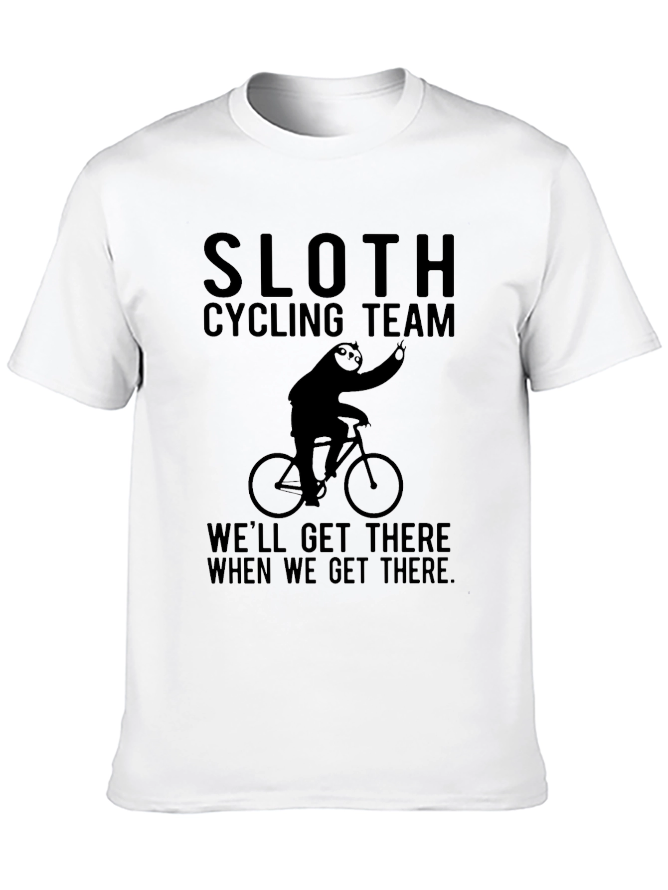 Black Sloth Cycling Team Black T-Shirt - Funny & Relaxed view 10