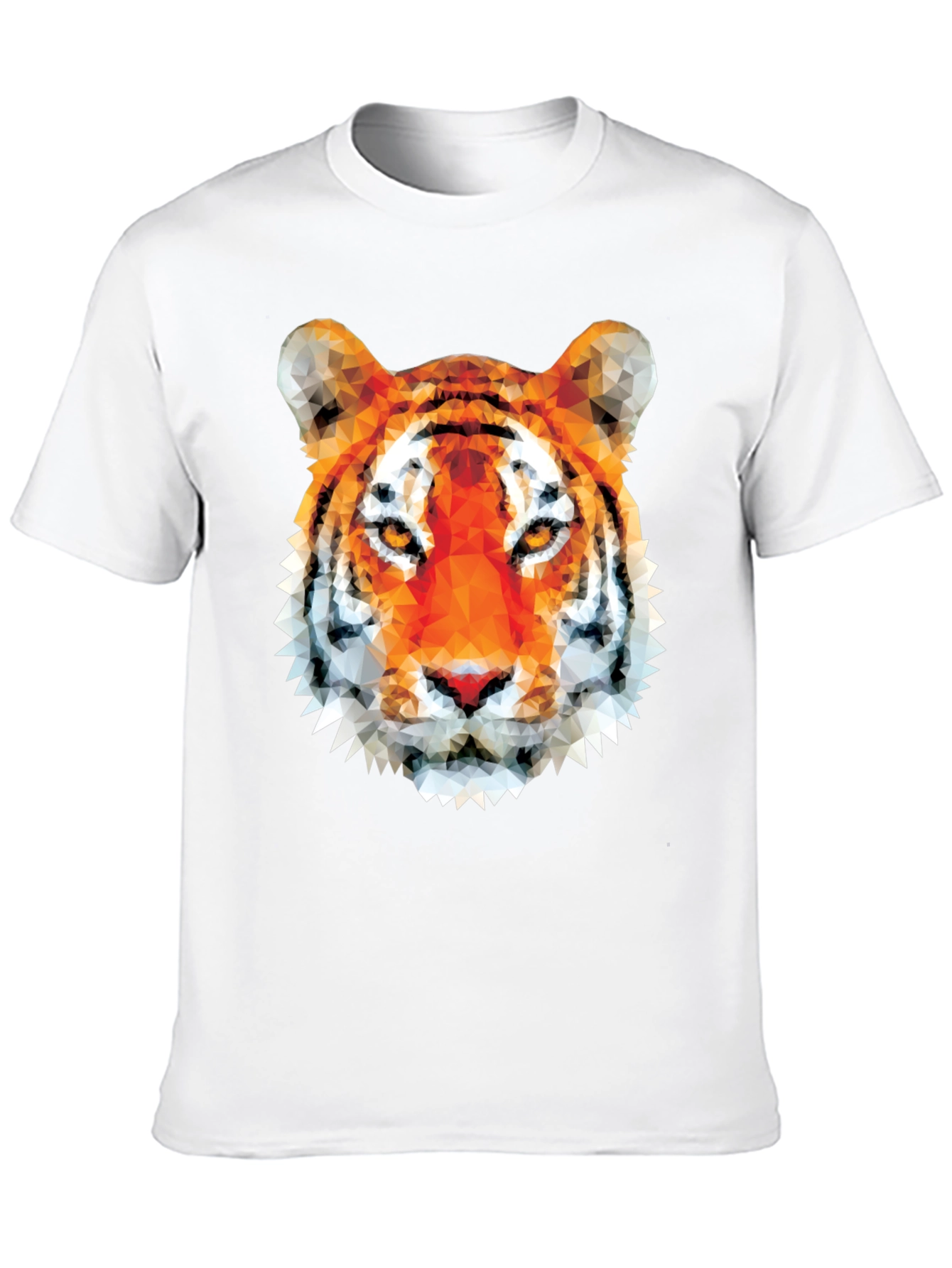 Black Geometric Tiger Graphic Tee - Modern Animal Print view 10