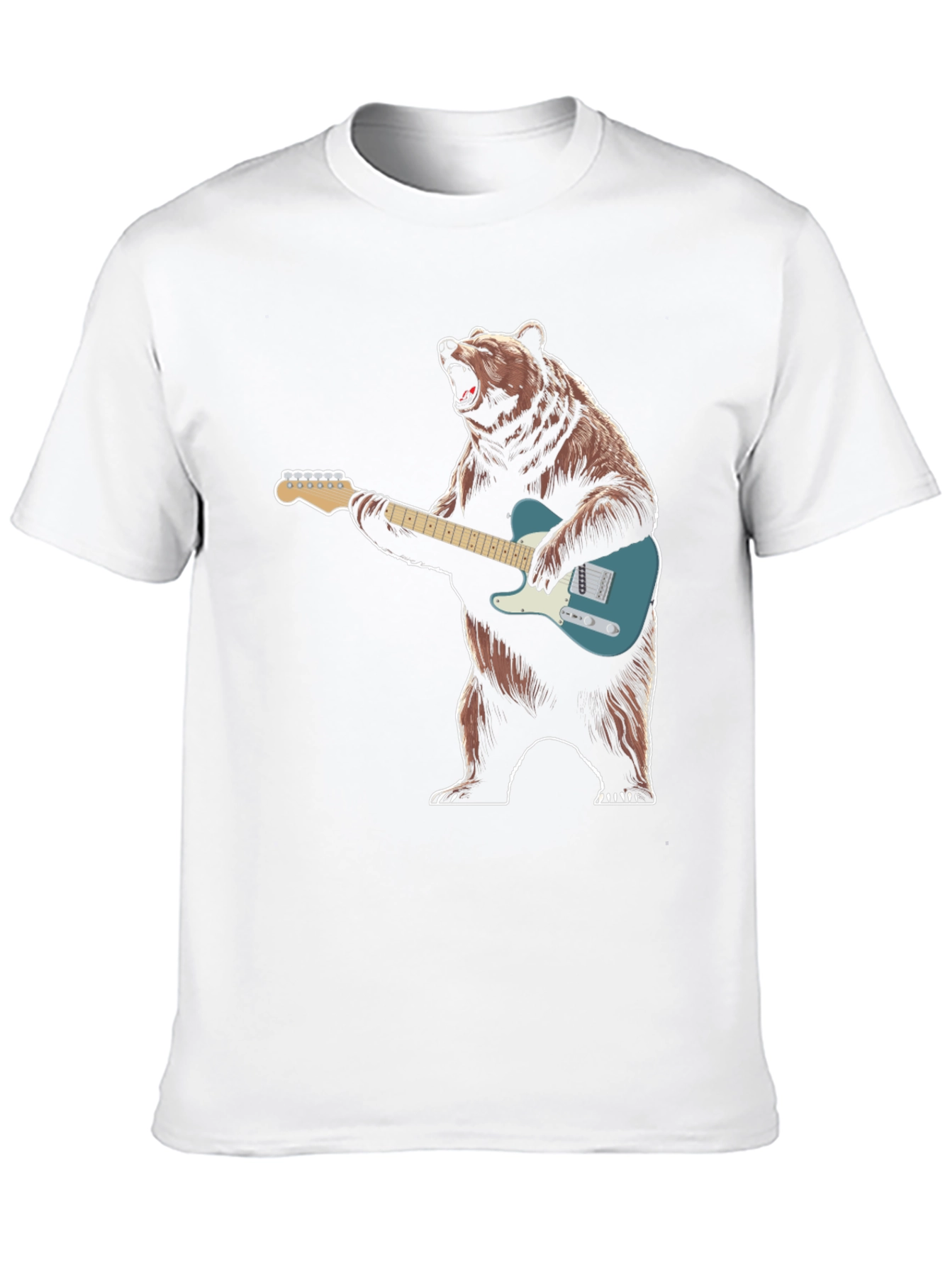 Black Bear Playing Guitar Graphic T-Shirt view 10