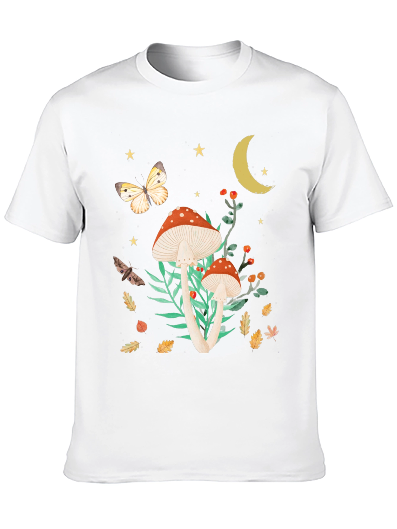 Black Mushroom Butterfly Graphic Tee view 10
