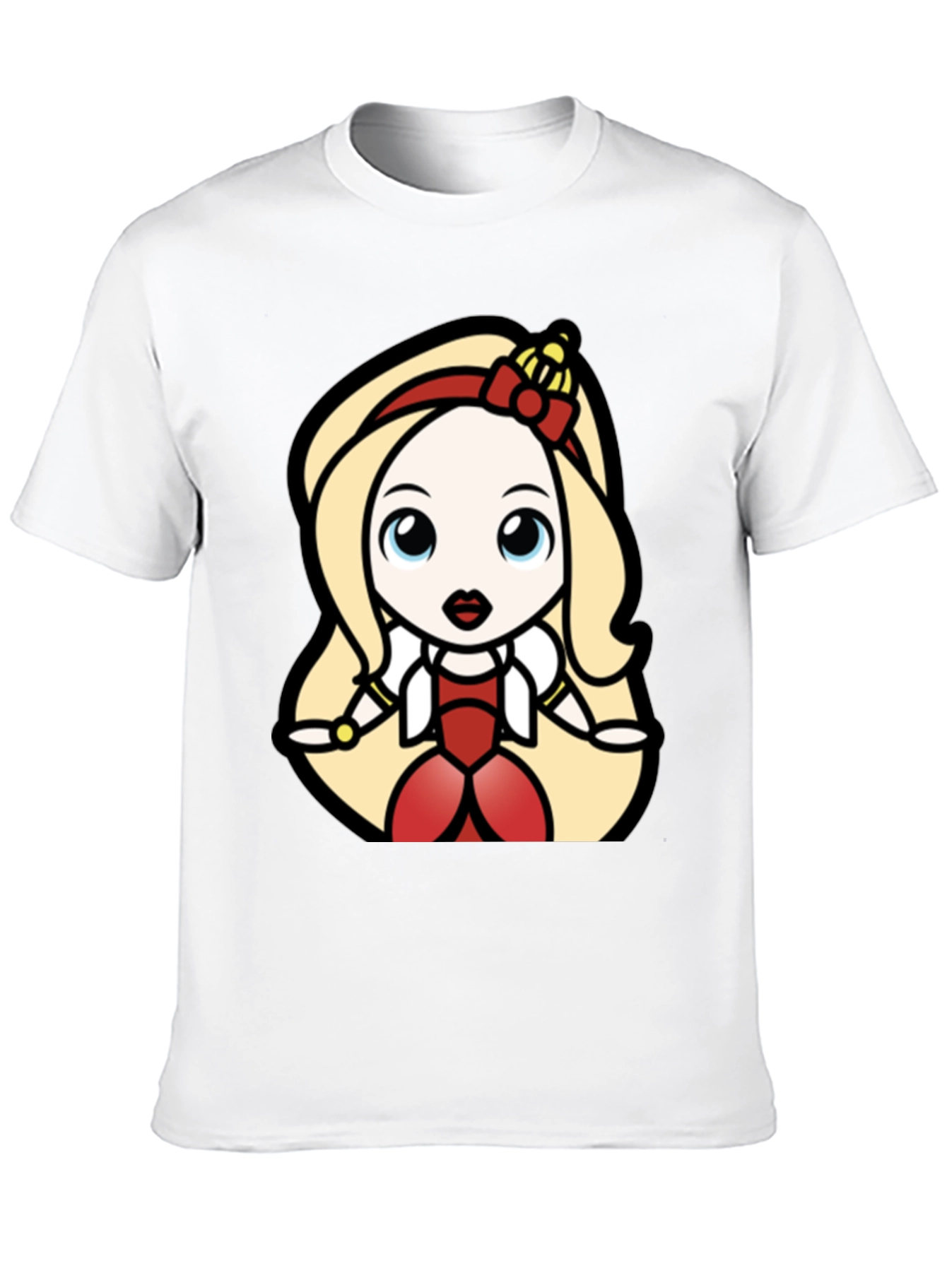 Black Princess Cartoon Graphic Tee - Black Cotton T-Shirt view 10