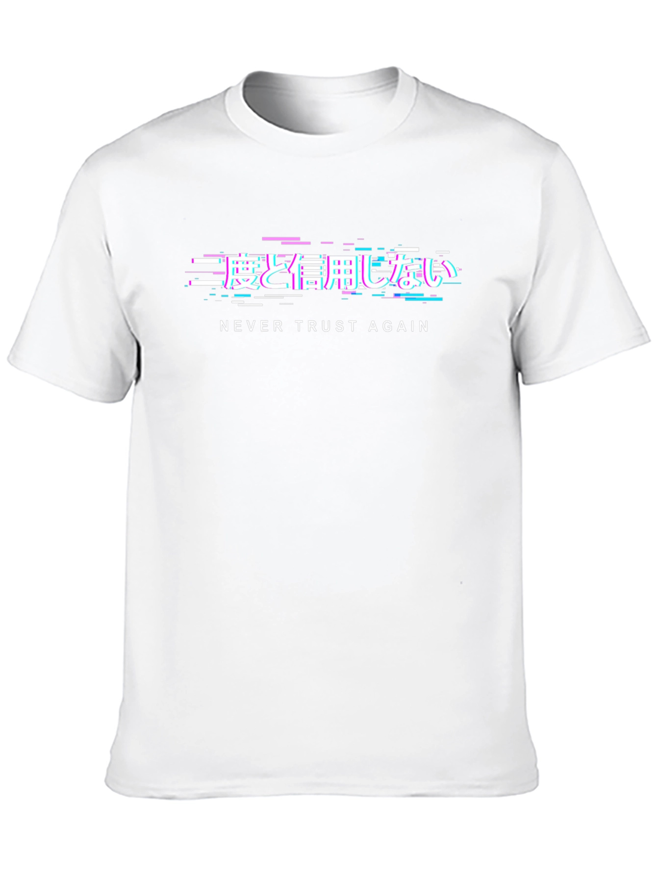 Black Never Trust Again Glitchcore T-Shirt view 10