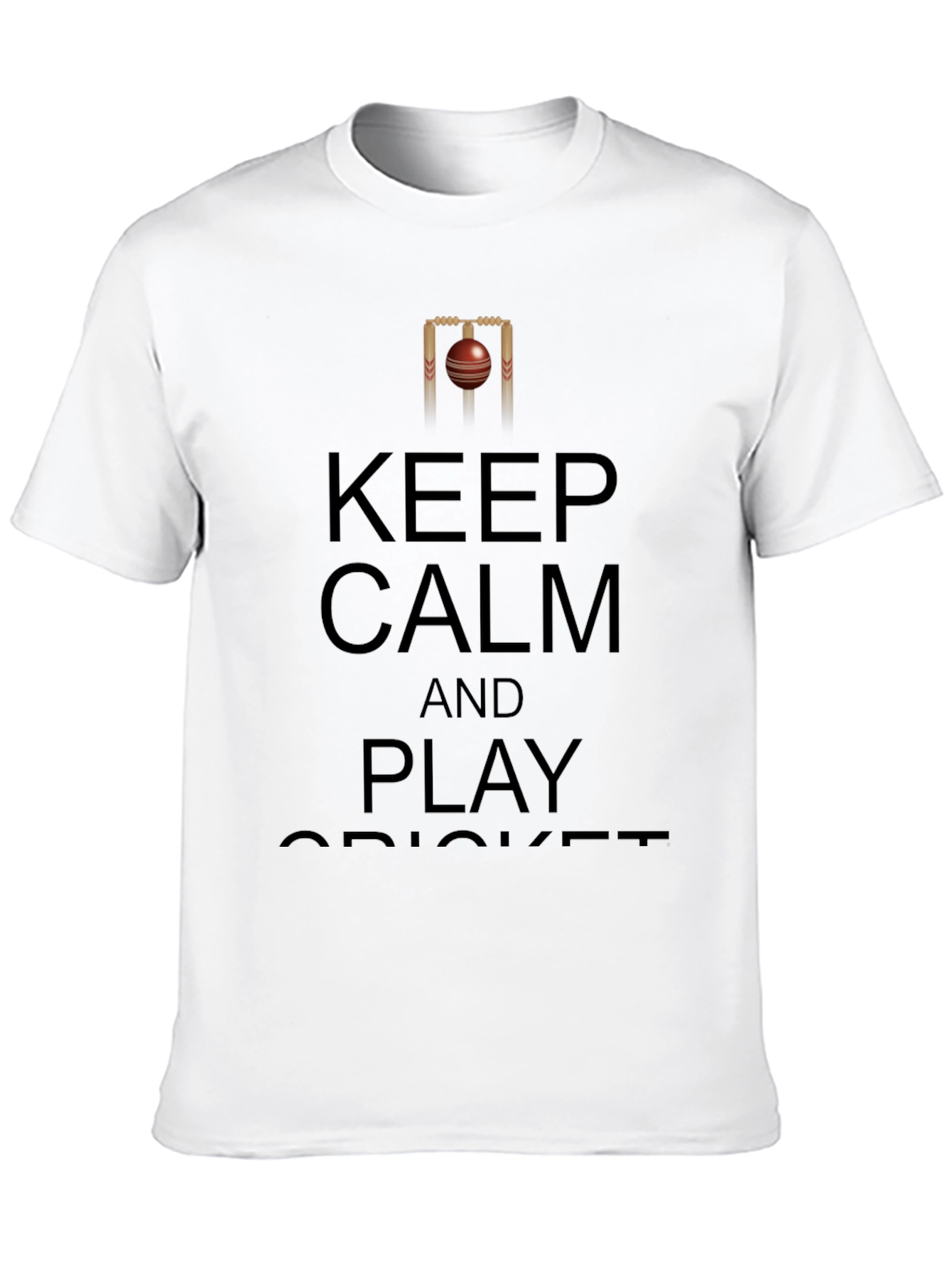 Keep Calm and Play Cricket Black T-Shirt - 10