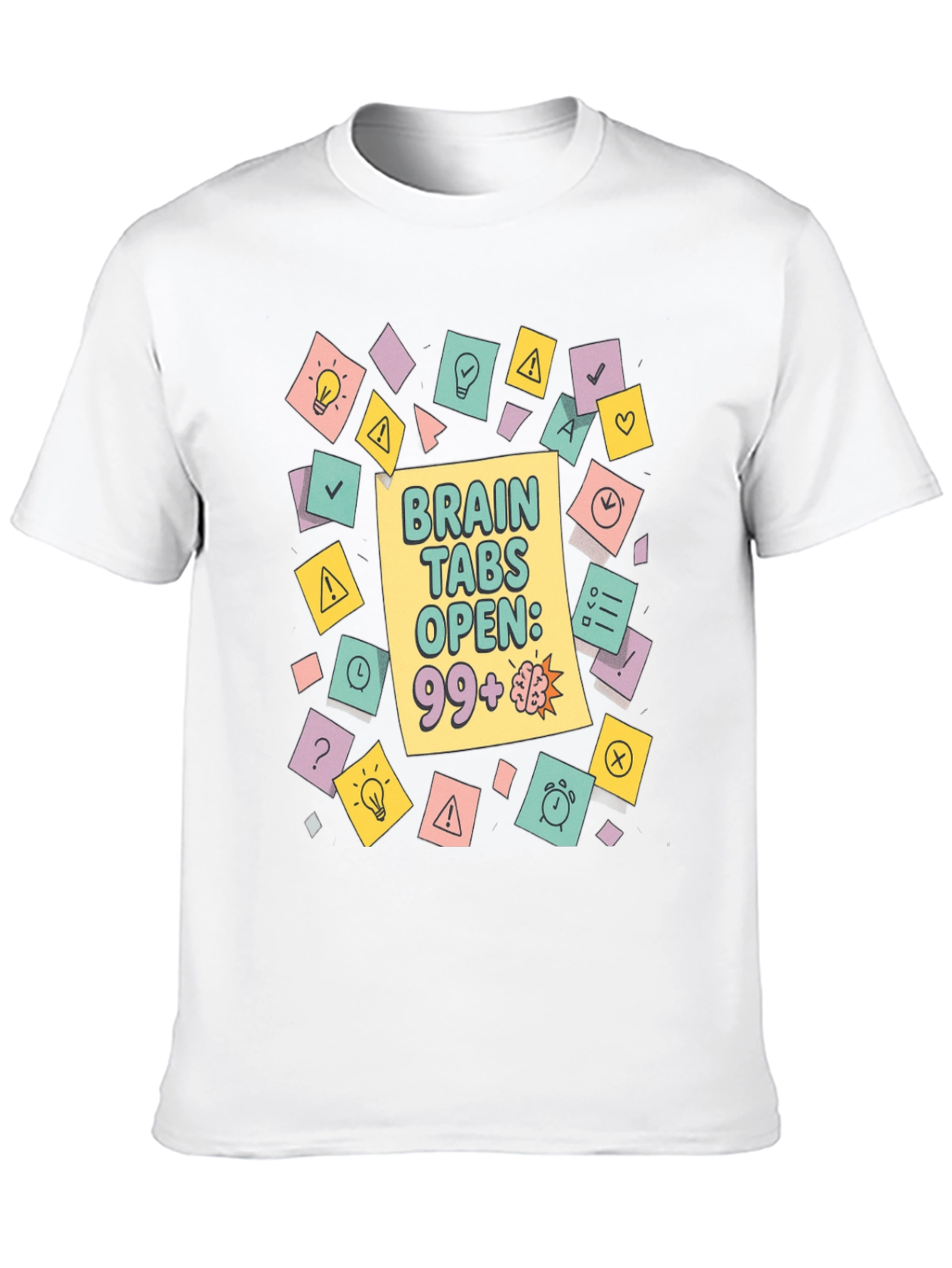 Black Brain Tabs Open T-Shirt - Clever Graphic Tee view 10