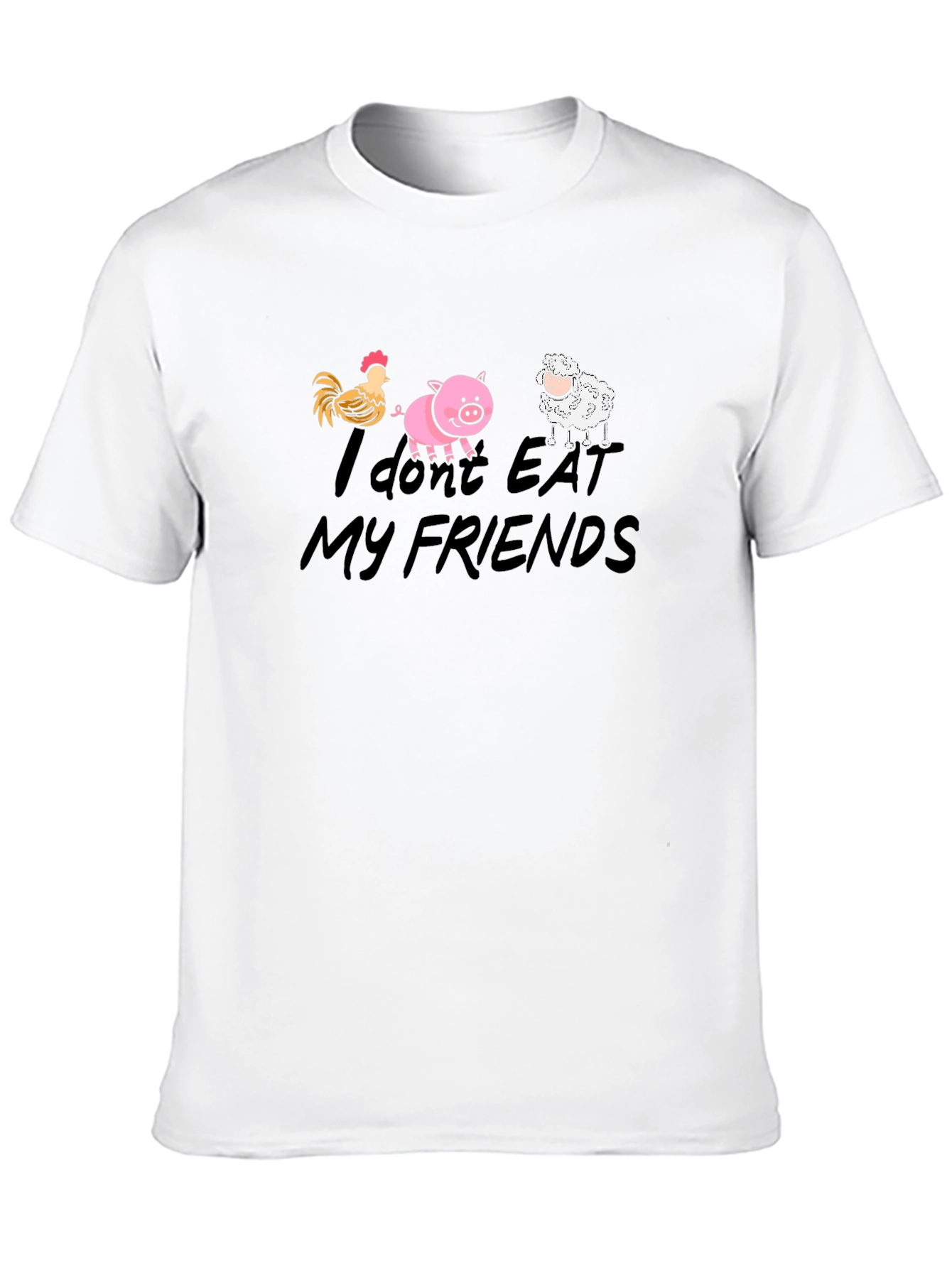Black Vegan Animal Friends T-Shirt view 10