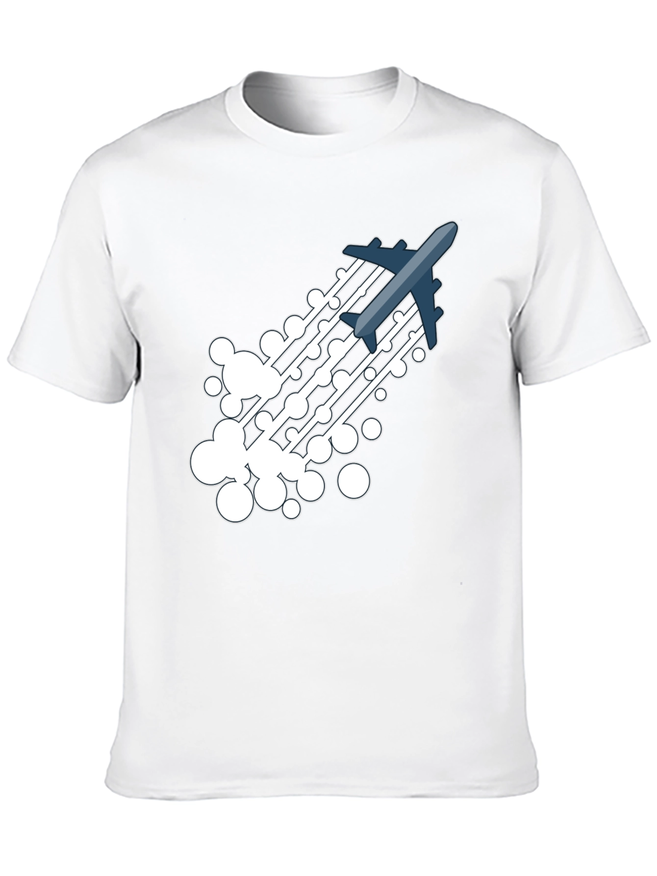 Black Airplane Trail Graphic Tee - Black Cotton Blend Shirt view 10