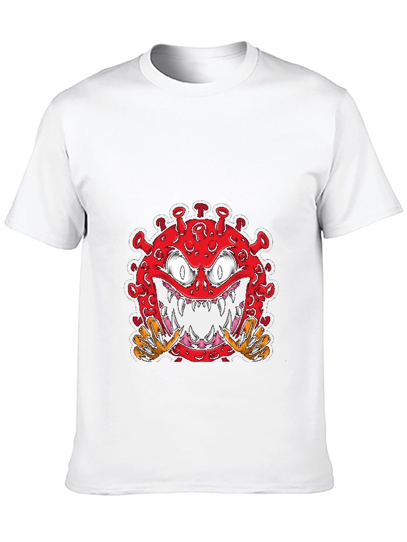 Black Cartoon Virus Graphic T-Shirt - Men's Black Tee view 10