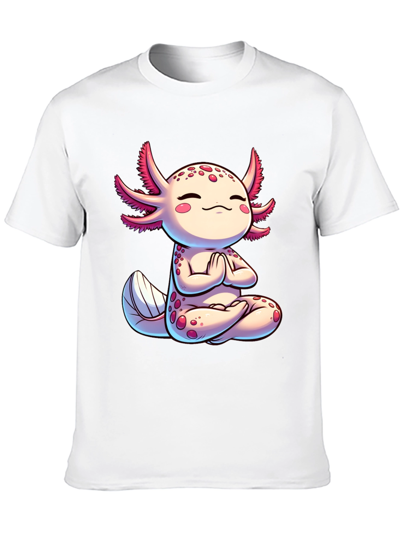 Black Zen Axolotl T-Shirt - Meditating Cute Amphibian view 10