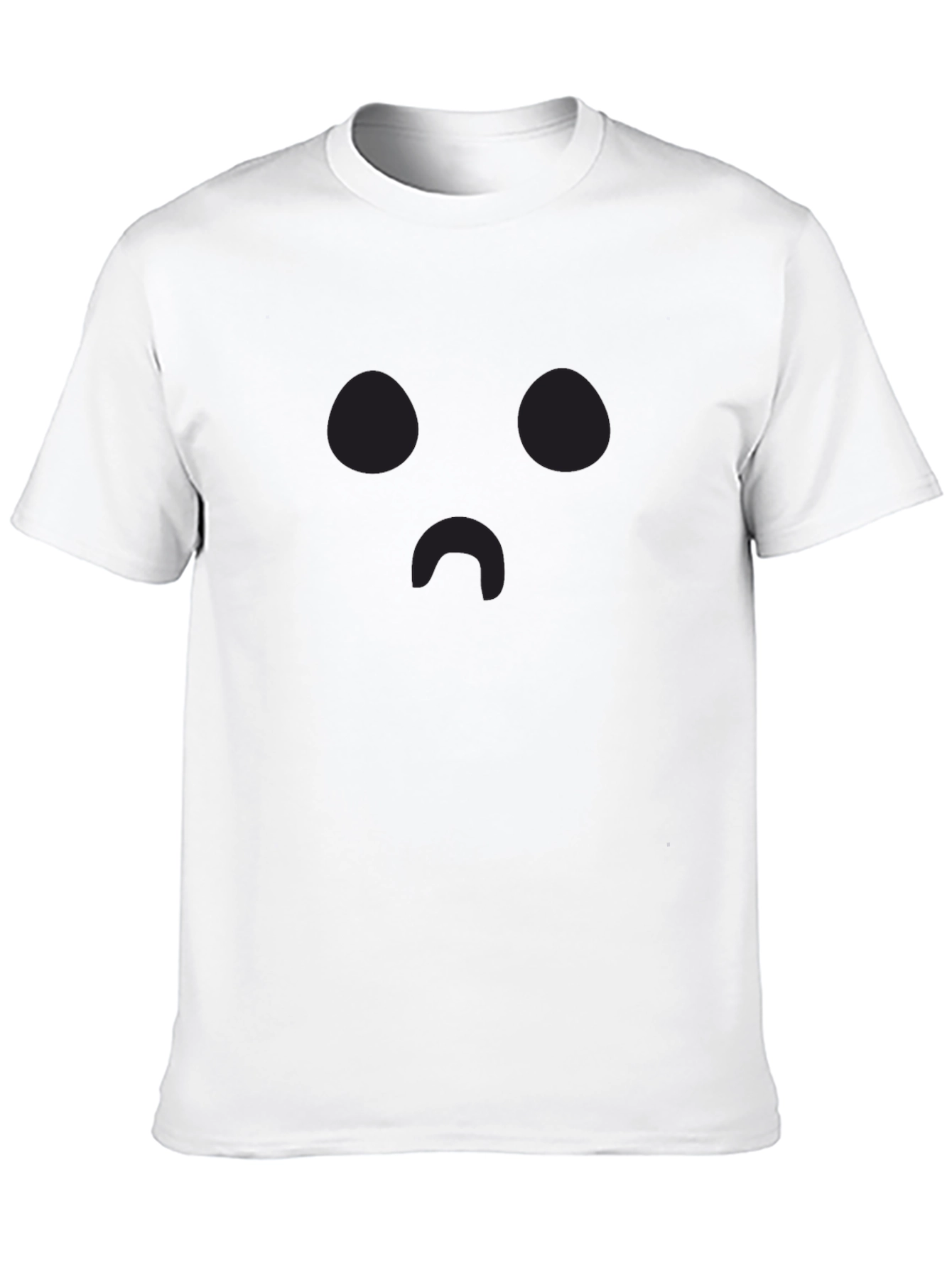 Black Sad Face Emoji Black T-Shirt | Classic Crew Neck Tee view 10