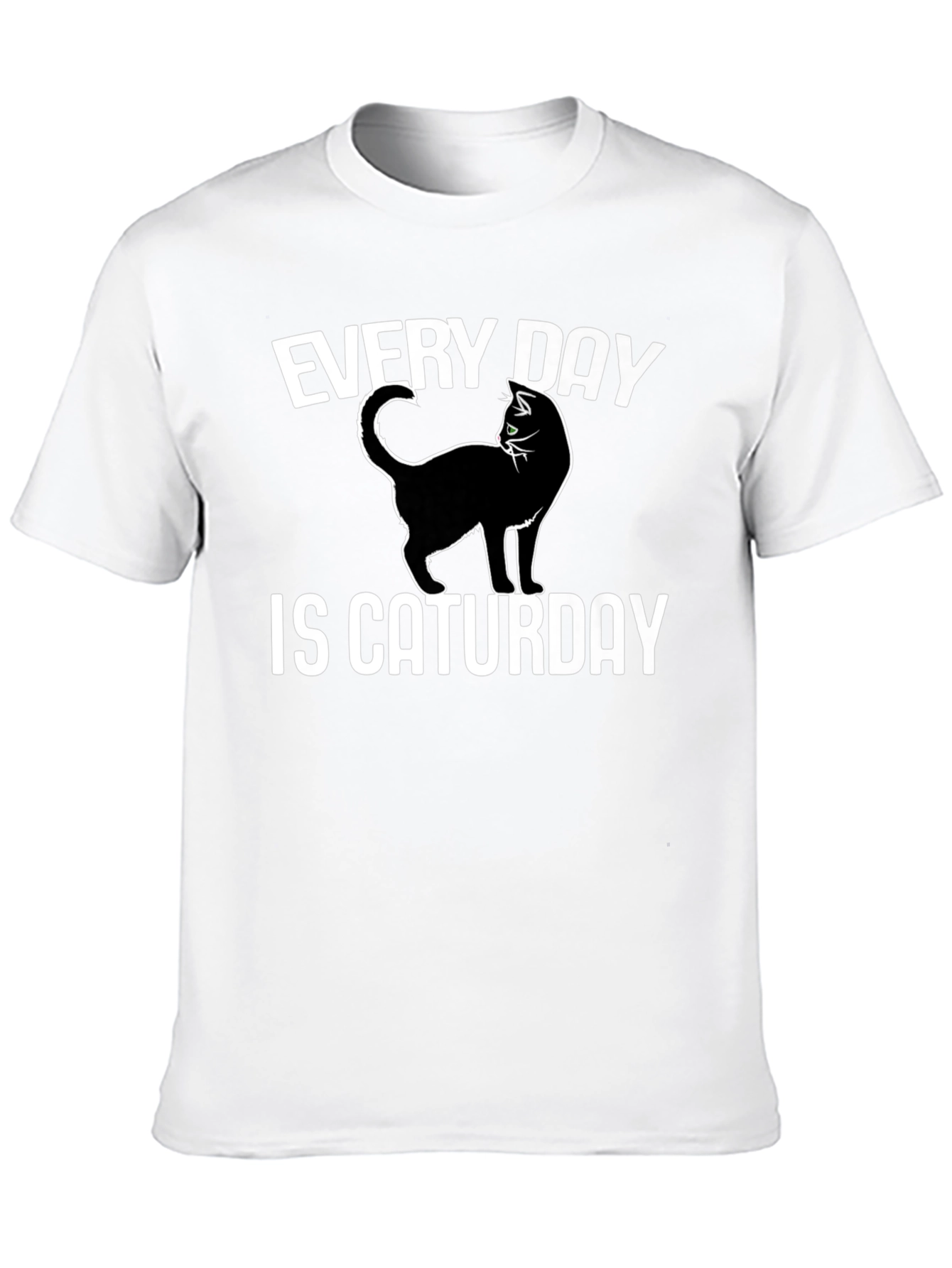 Black Every Day is Caturday Black T-Shirt view 10
