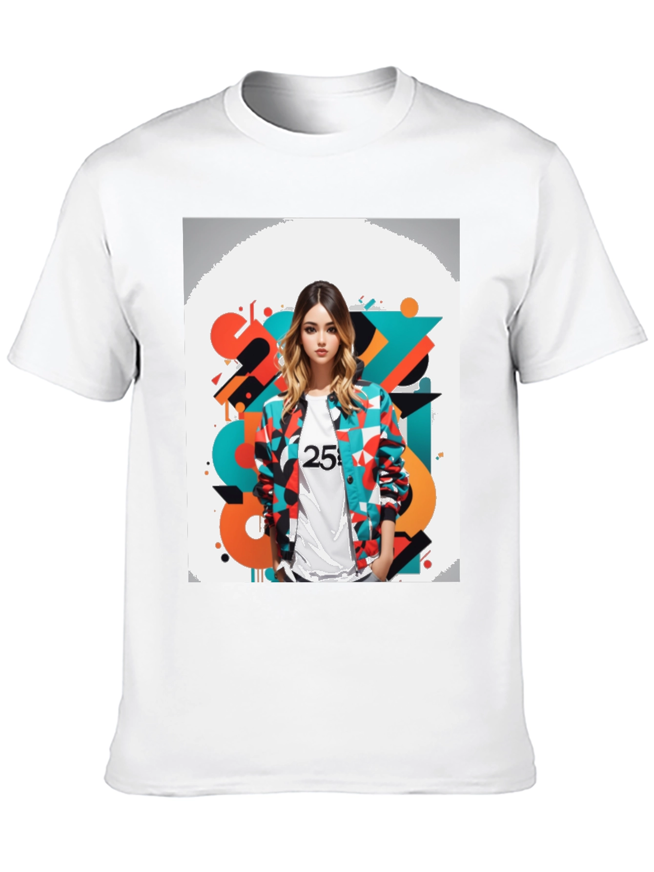 Black Abstract Graphic Print Black Tee view 10