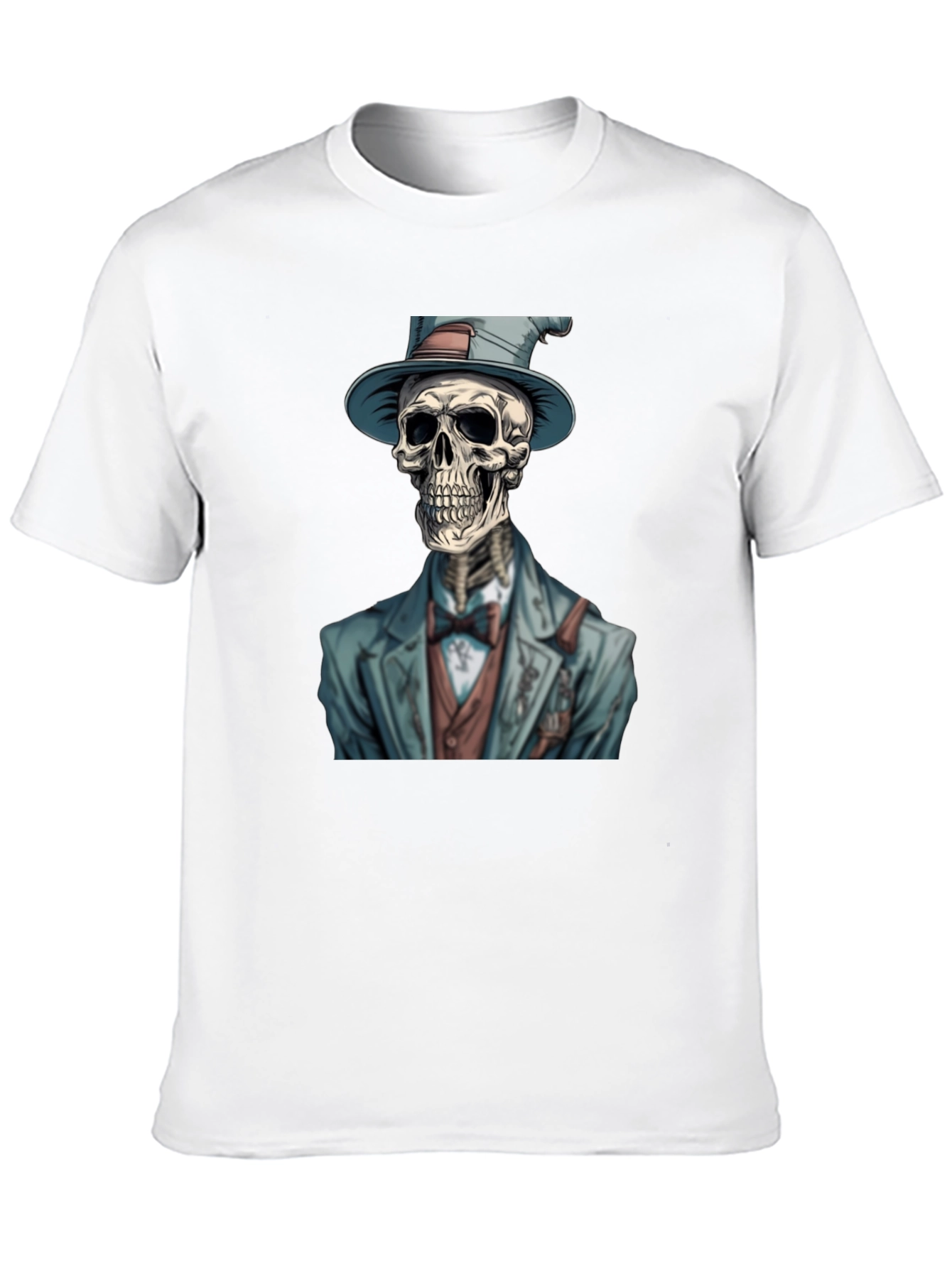 Black Dapper Skeleton T-Shirt - Unique Graphic Tee view 10