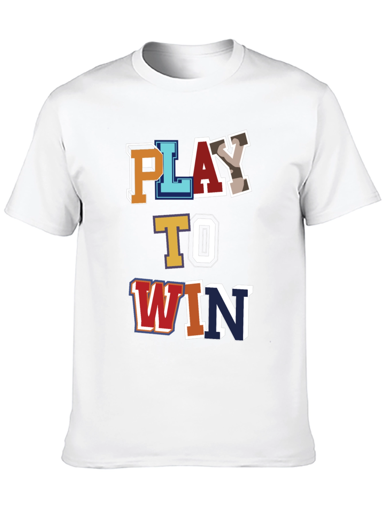 Black Play To Win Graphic Tee - Men's Cotton Blend T-Shirt view 10