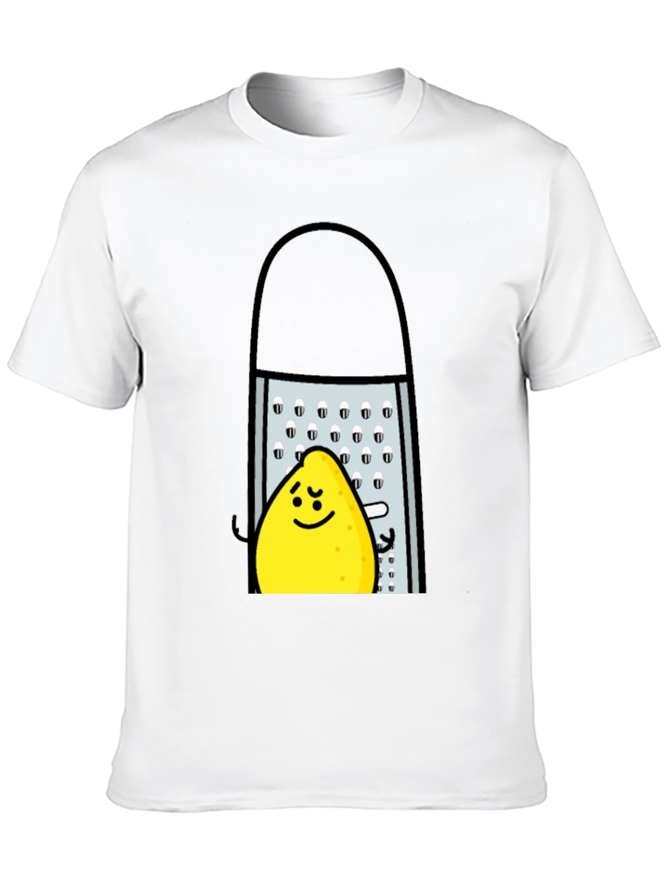 Black Funny Grated Lemon T-Shirt - Black Cotton Tee view 10