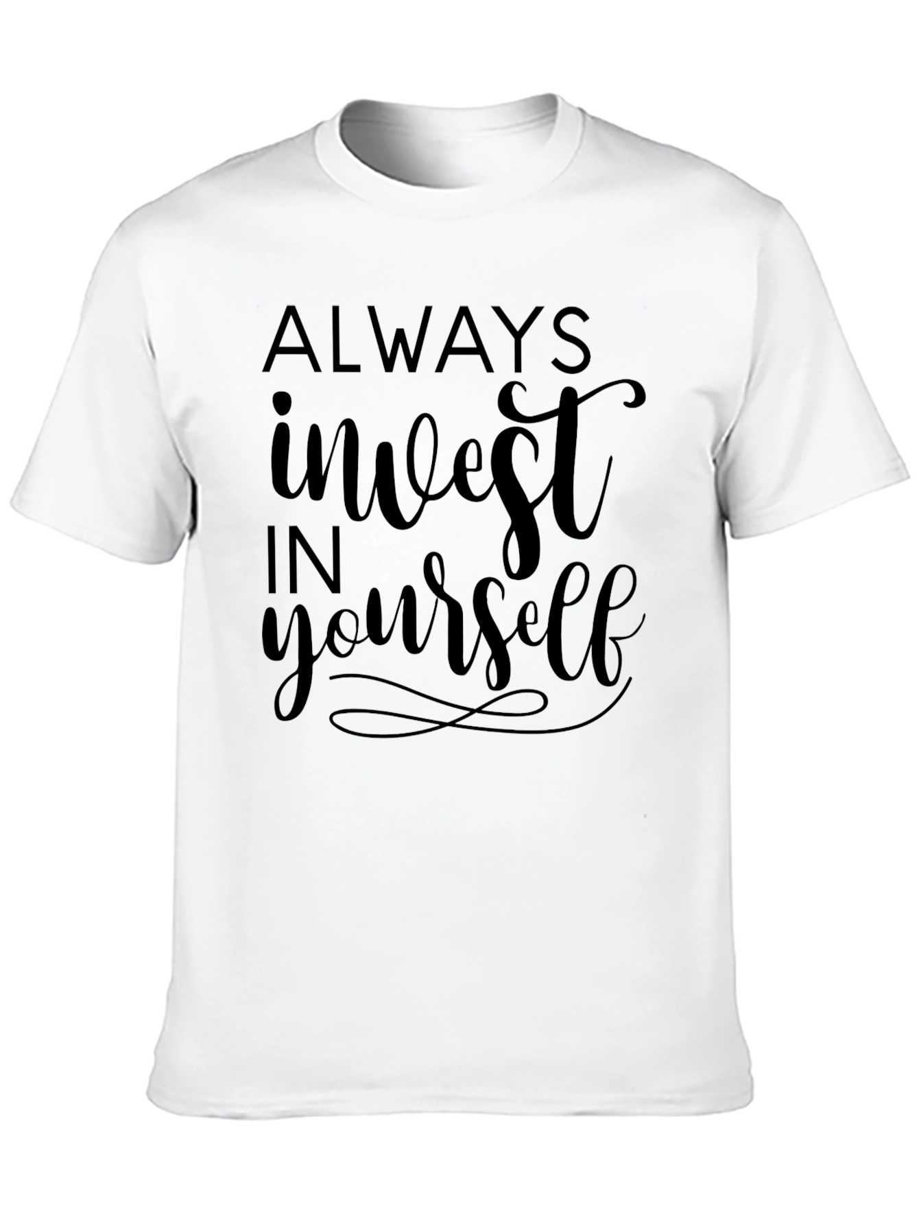 Black Invest in Yourself Graphic Tee - Black view 10