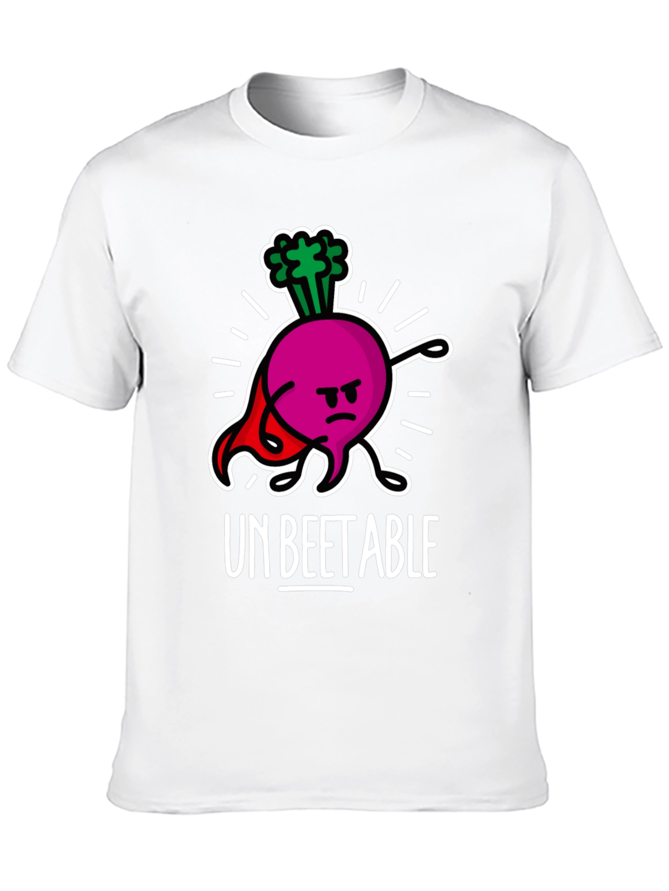 Black Un-Beetable Humor Tee: Super Beet Graphic T-Shirt view 10