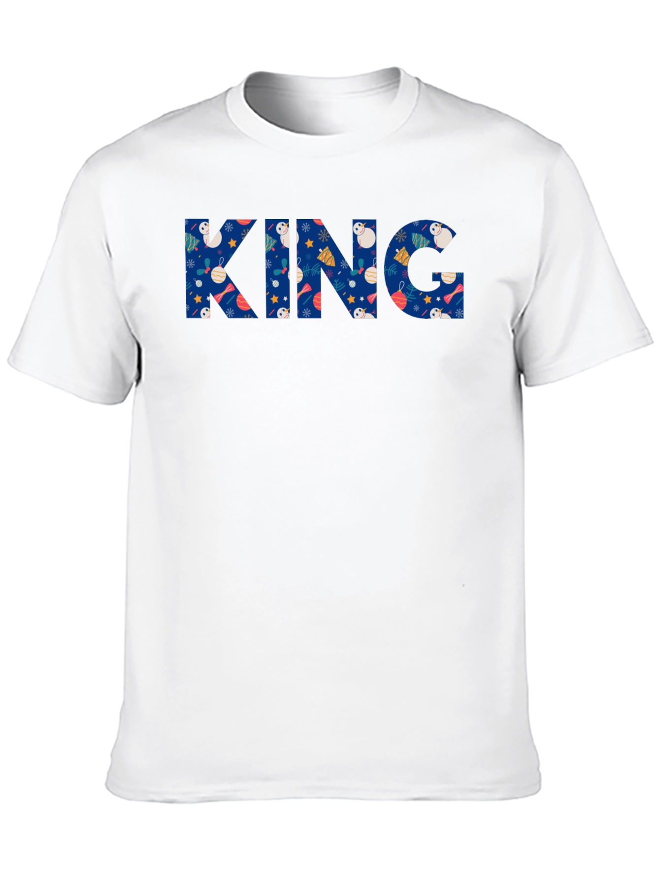 Black Festive King Holiday T-Shirt - Black Crew Neck view 10