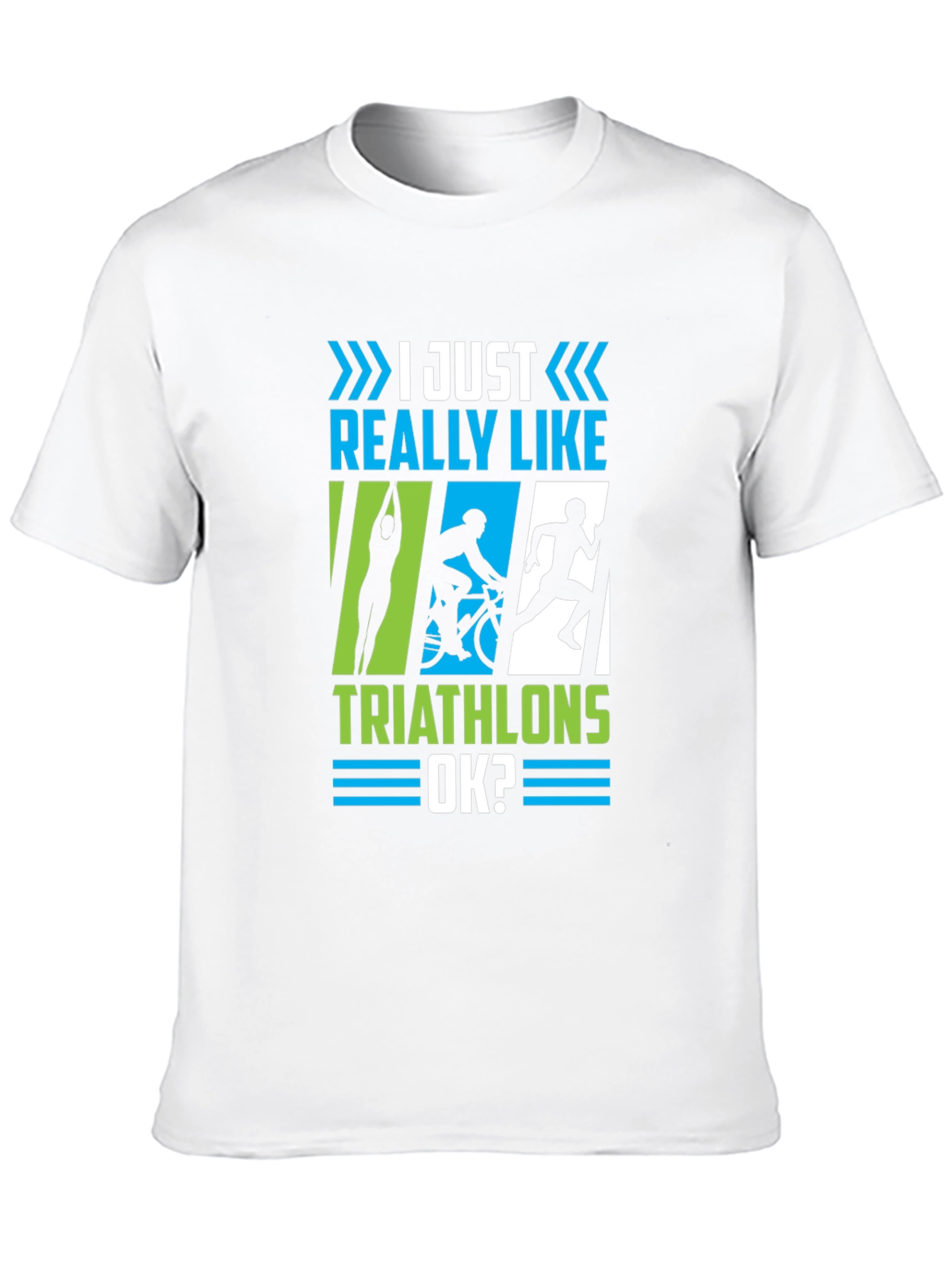 Black Triathlon Lover T-Shirt - I Just Really Like Triathlons OK? view 10