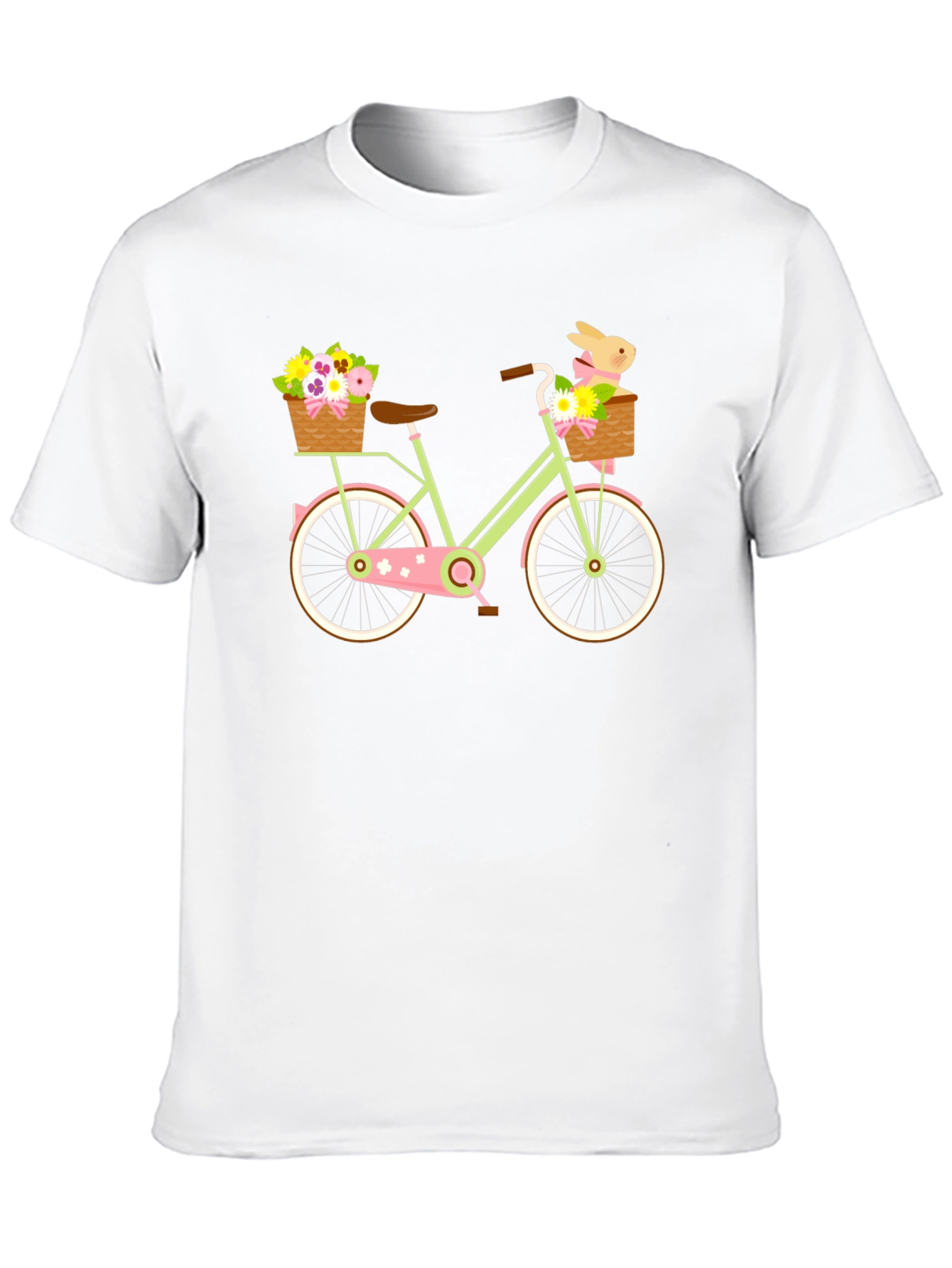 Black Floral Bike T-Shirt - Cute Easter Bunny Design view 10