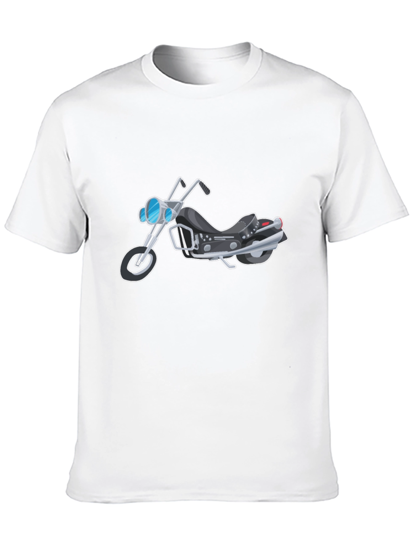 Black Men's Black Motorcycle Graphic T-Shirt view 10