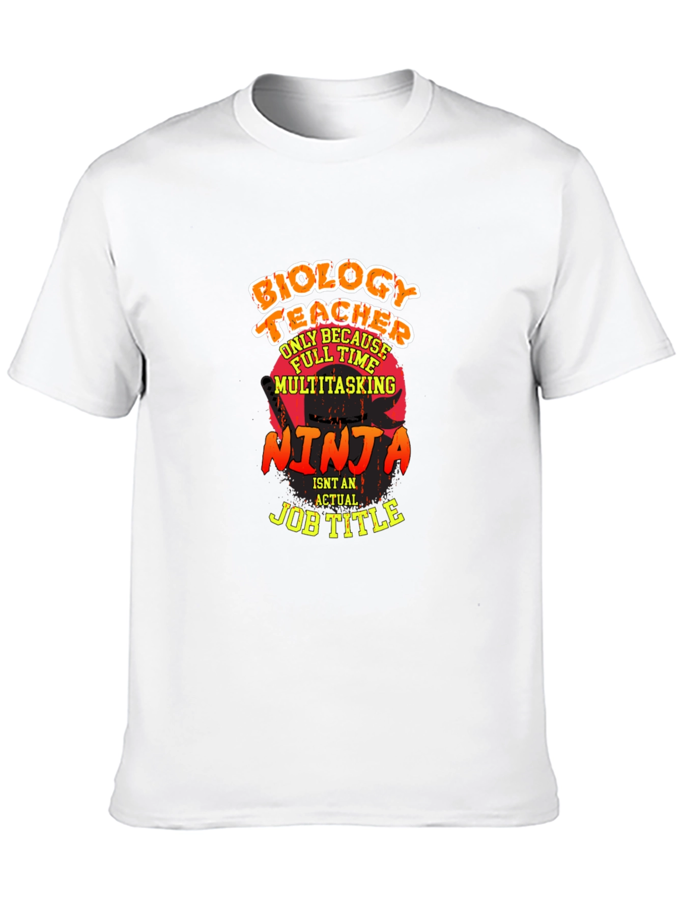 Black Biology Teacher Ninja Graphic Tee view 10