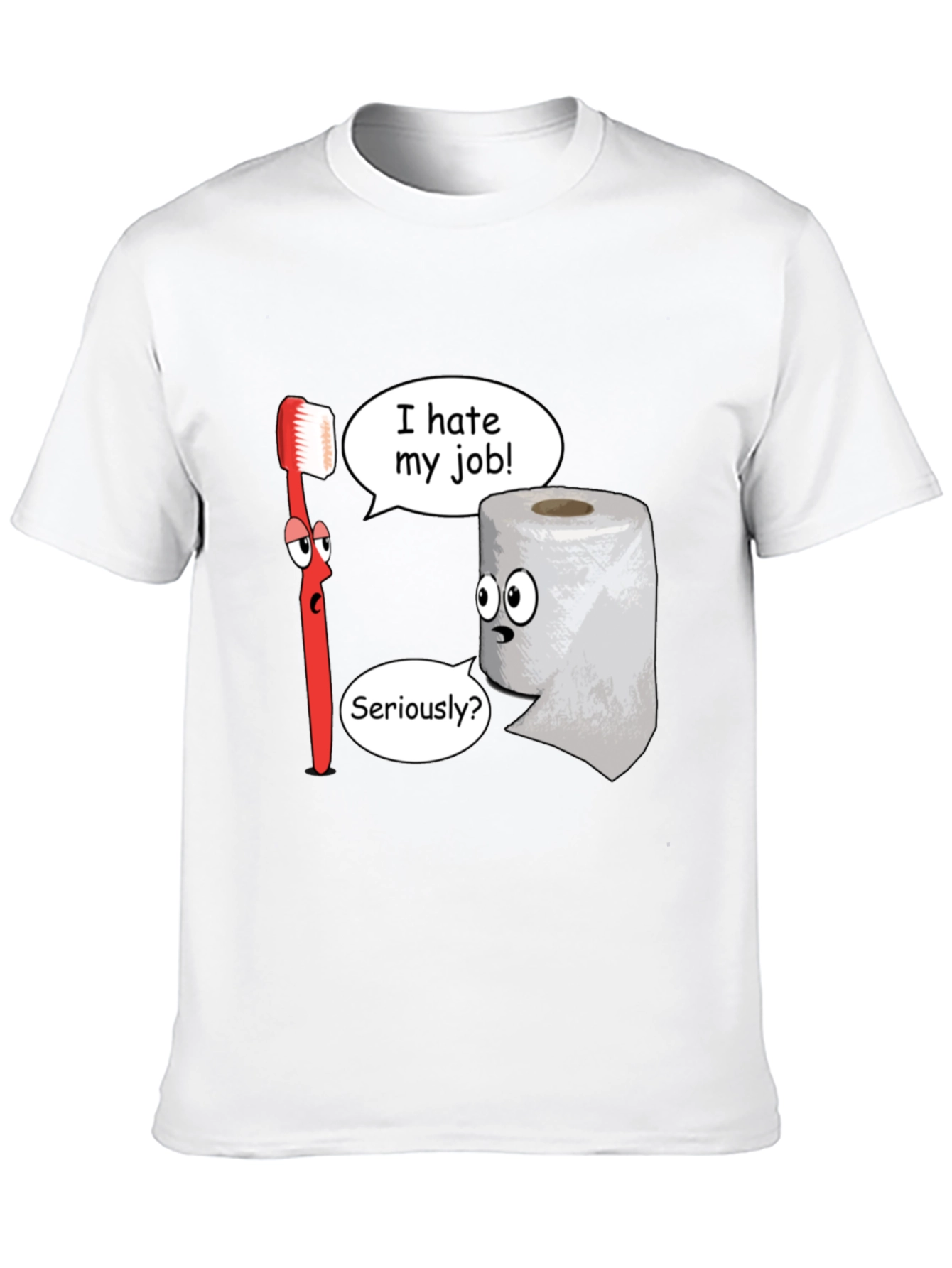 Black Funny Cartoon T-Shirt - I Hate My Job view 10