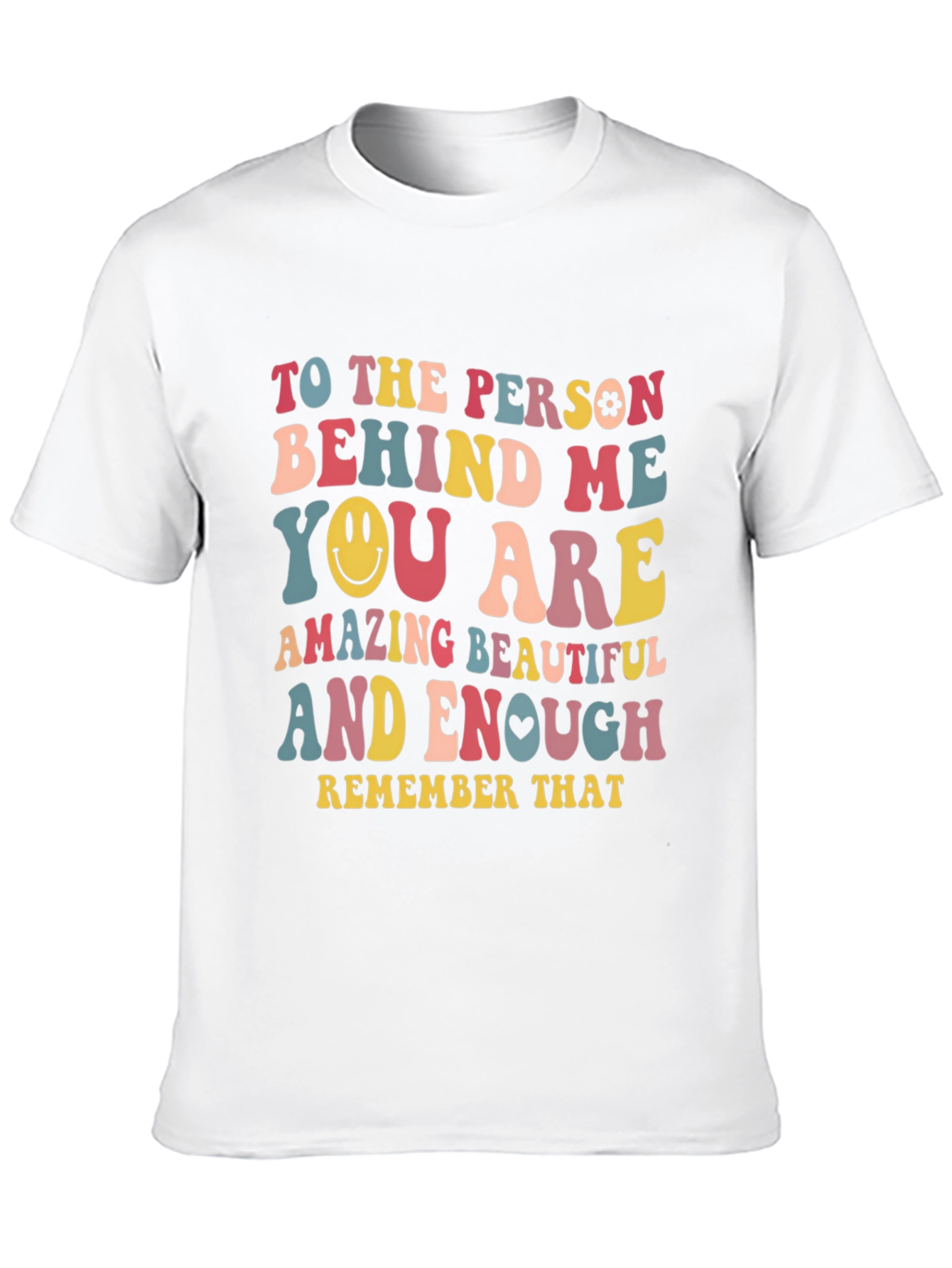 Black Inspirational Graphic T-Shirt - You are Amazing Beautiful Enough view 10