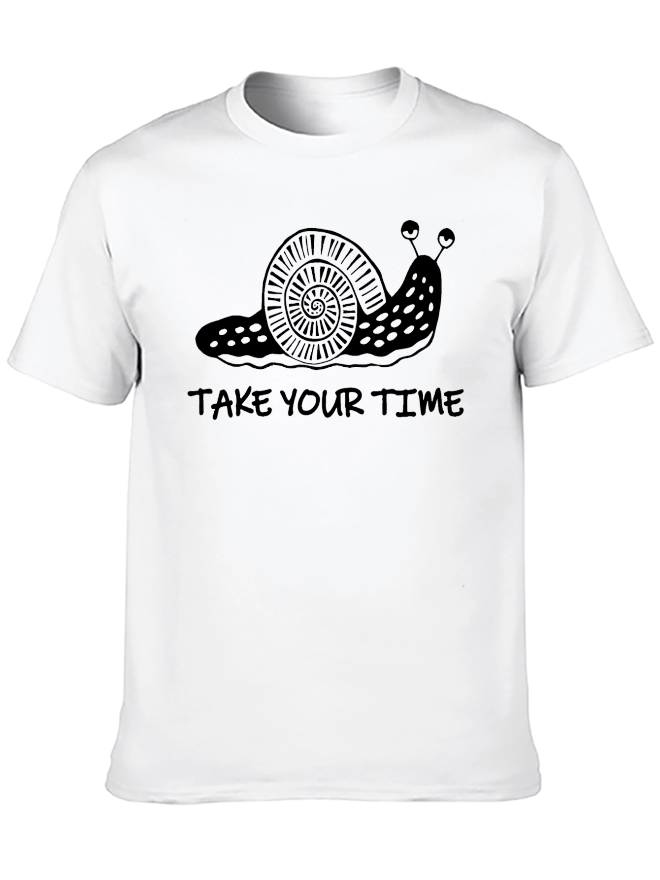 Black Take Your Time Snail T-Shirt - Unisex Black Tee view 10