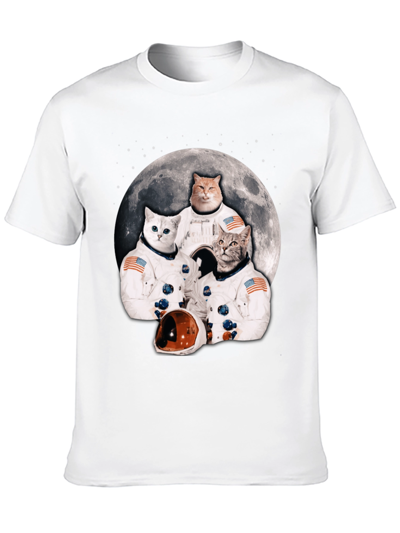 Black Cats in Space T-Shirt - Novelty Crew Tee view 10