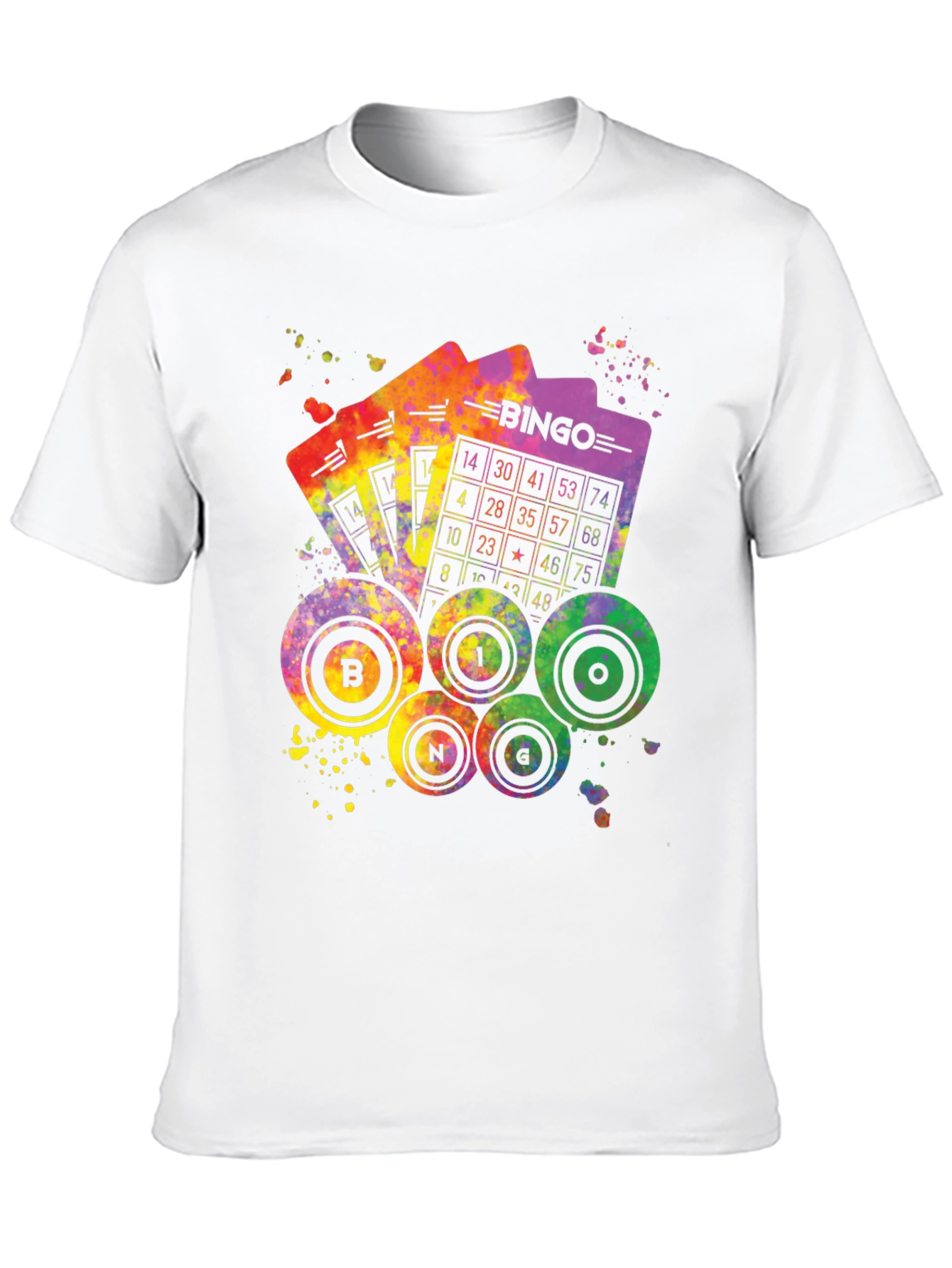 Black Colorful Bingo T-Shirt - Lucky Numbers Tee view 10