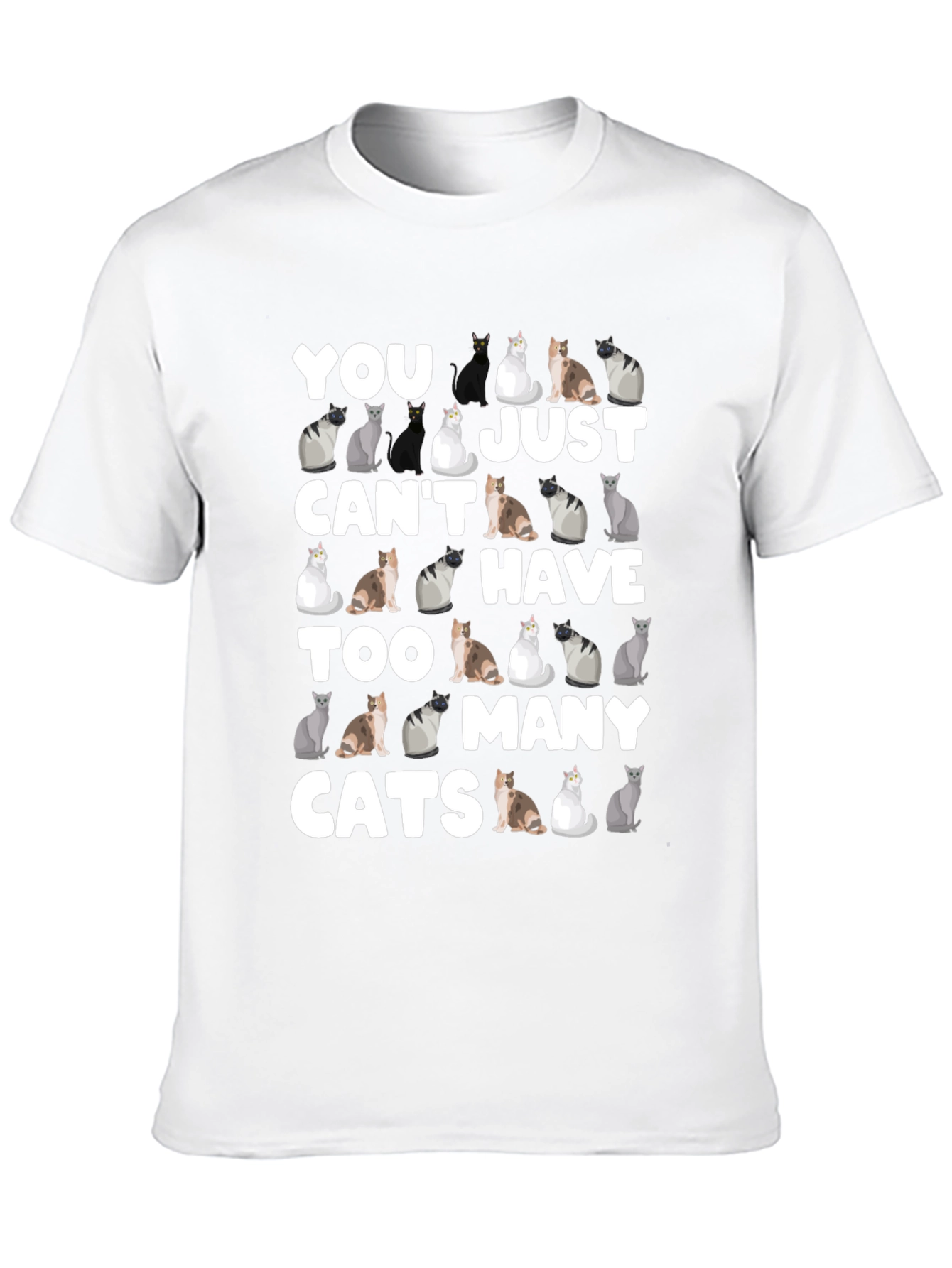 Black You Can't Have Too Many Cats T-Shirt view 10