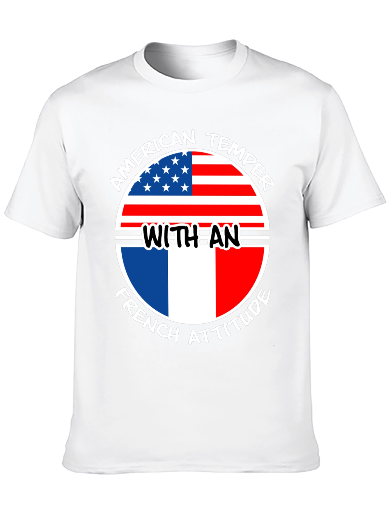 Black American Temper French Attitude T-Shirt view 10