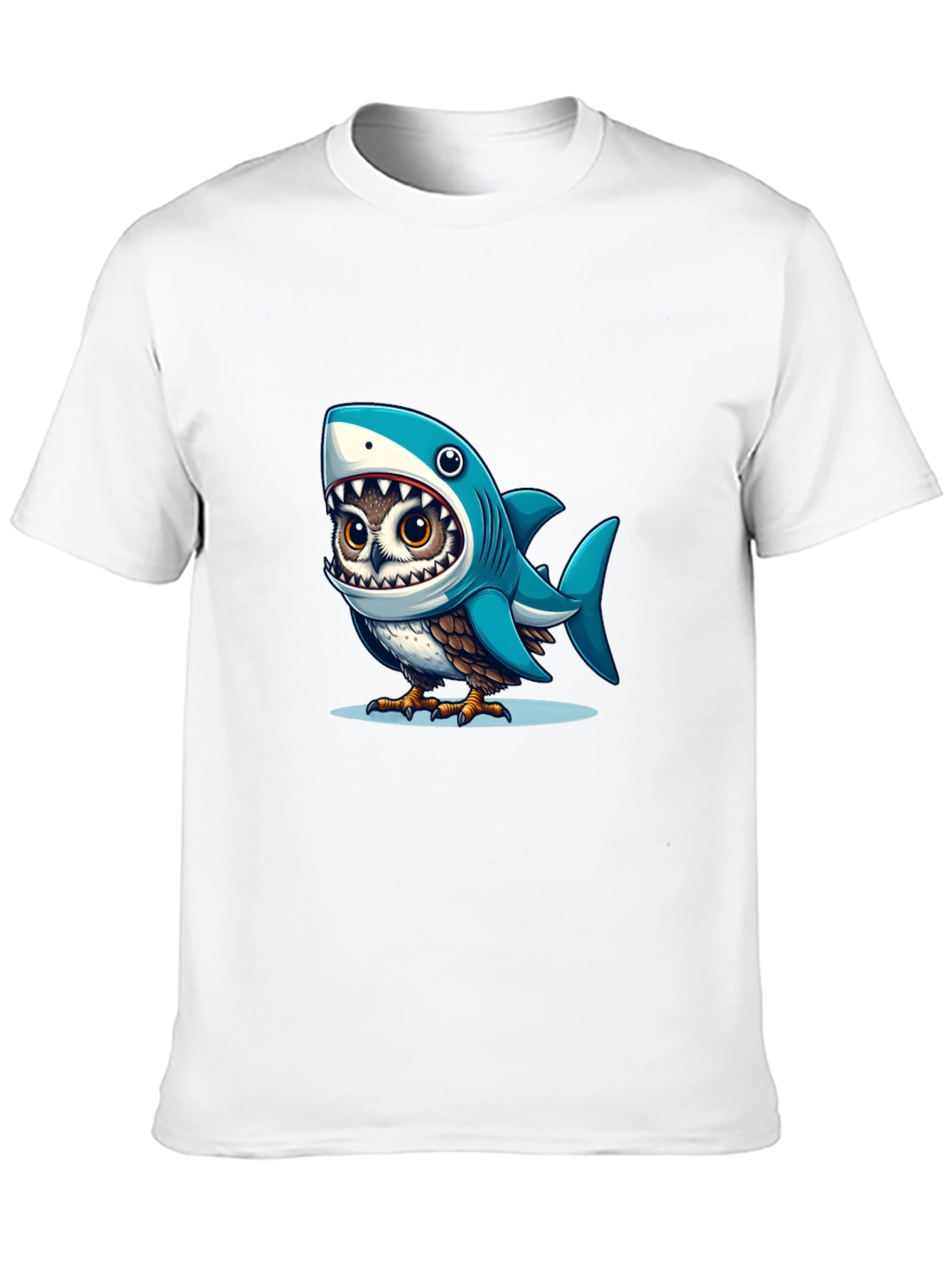Black Shark Owl Graphic Tee - Unique Cartoon Design view 10
