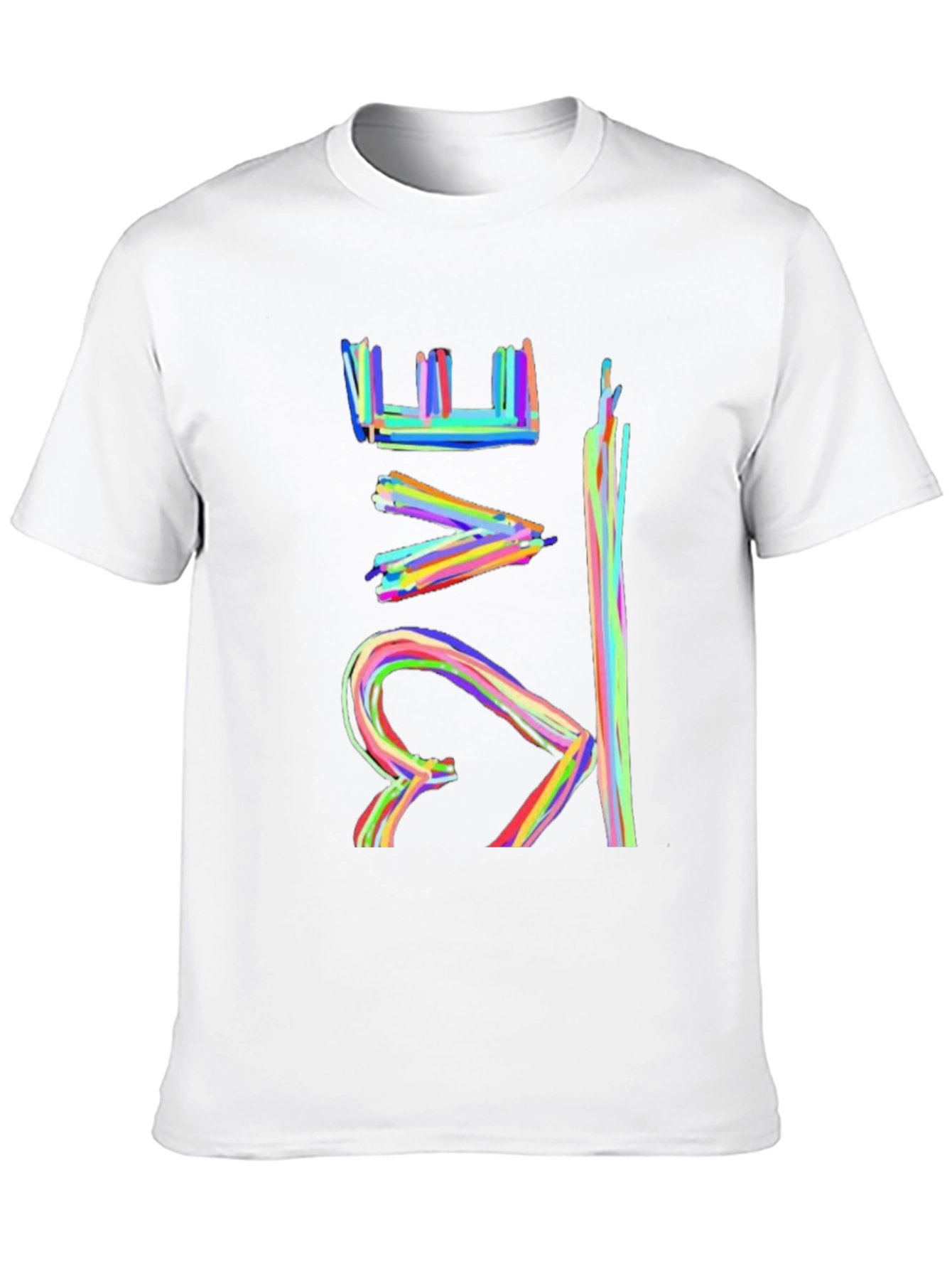 Black Colorful Abstract Design Black T-Shirt view 10