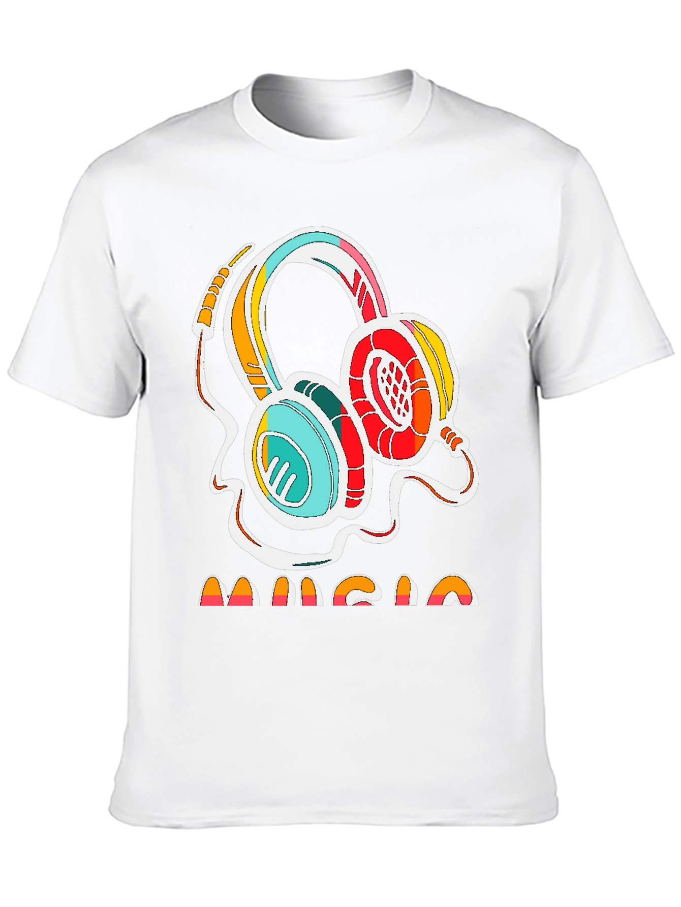 Black Retro Music Headphones Graphic Tee - Stylish Cotton Shirt view 10
